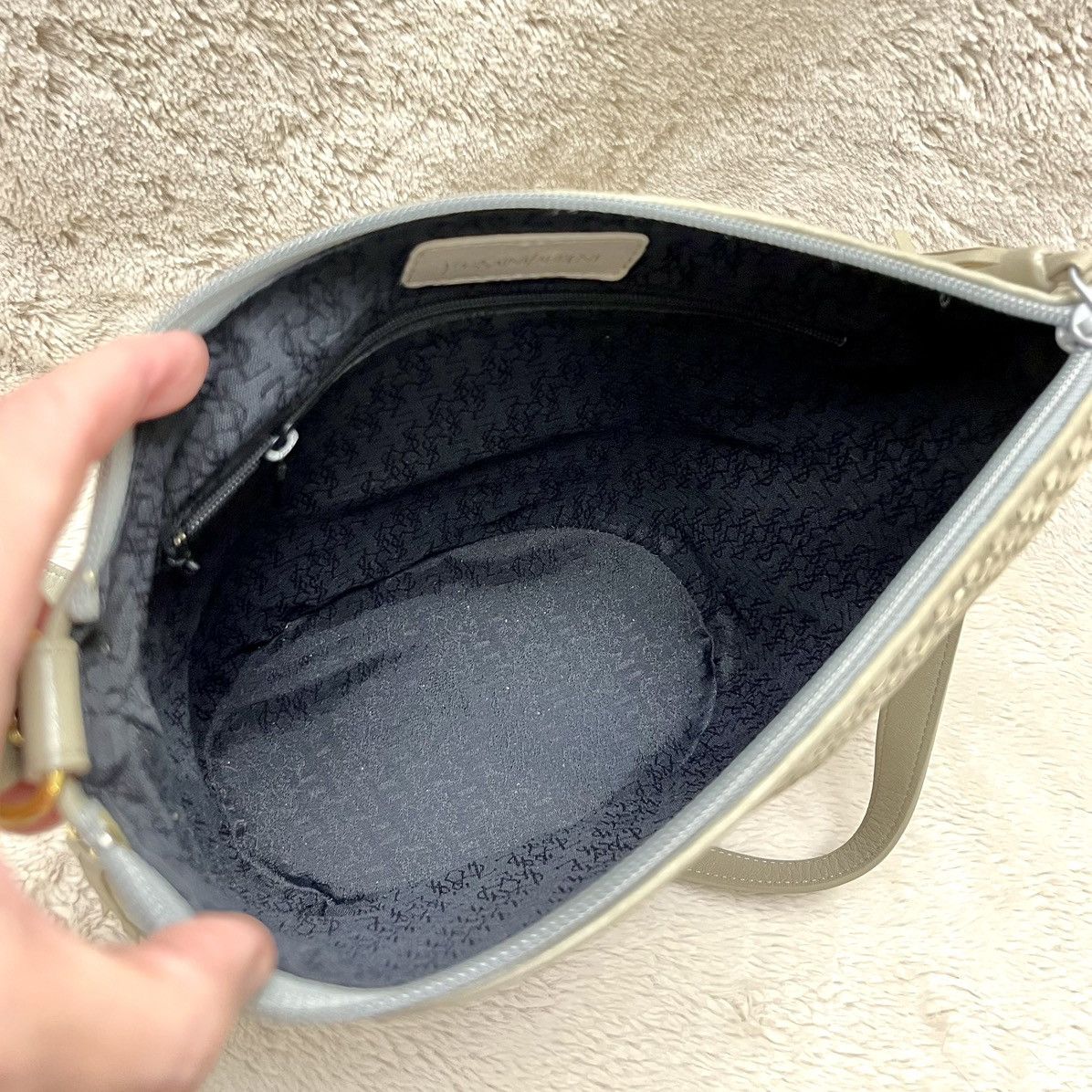 Yves Saint Laurent RARE YSL Vintage Woven Taupe Shoulder Bag Size ONE SIZE - 12 Thumbnail