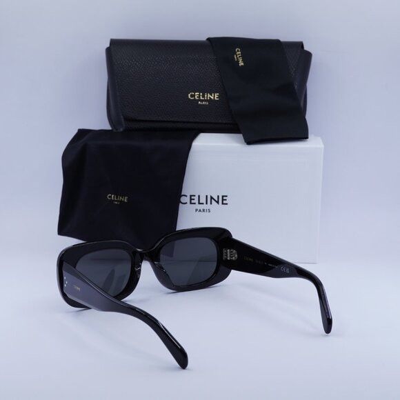 Celine Celine CL40287U 01A Sunglasses Black Rectangle Frame Size ONE SIZE - 9 Thumbnail