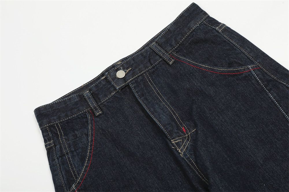 Jean High street men's trendy loose wide-leg scimitar jeans Size US 32 / EU 48 - 3 Thumbnail