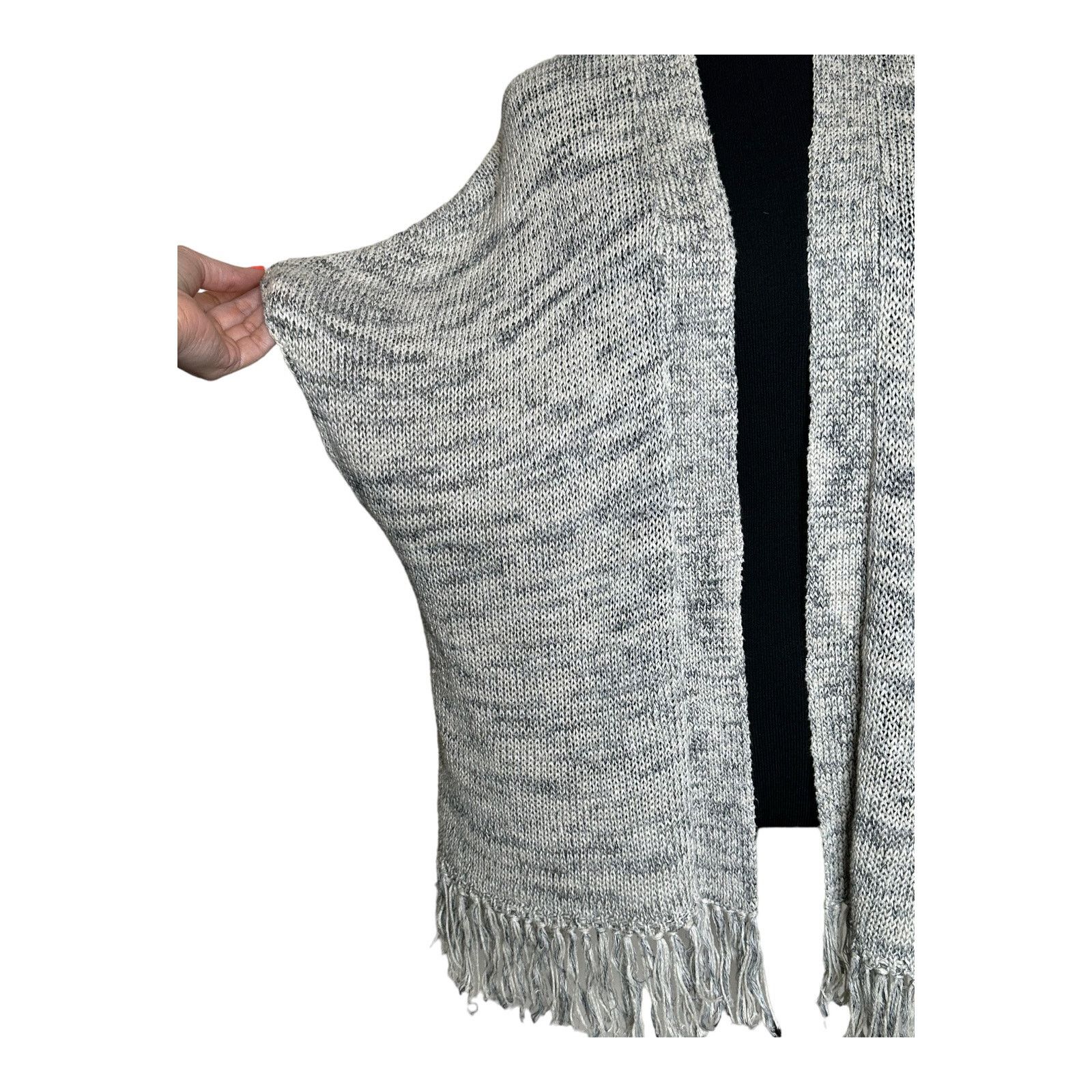 Joie Joie gray cap sleeves fringed open front cardigan size XXS Size XXS / US 00 / IT 34 - 7 Thumbnail