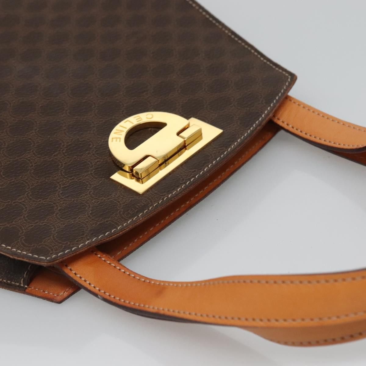 Celine CELINE Macadam Canvas Hand Bag Pvc Leather Brown Gold Size ONE SIZE - 6 Thumbnail