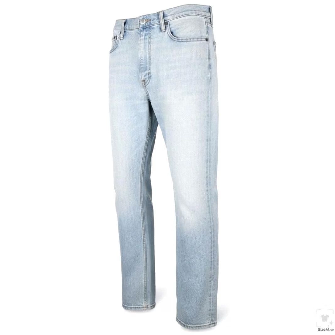 Levi's Levi's Jeans S40154 Mens 34x34 Blue Light Wash Straight Stretch Denim Zip Fly Size US 34 / EU 50 - 2 Thumbnail