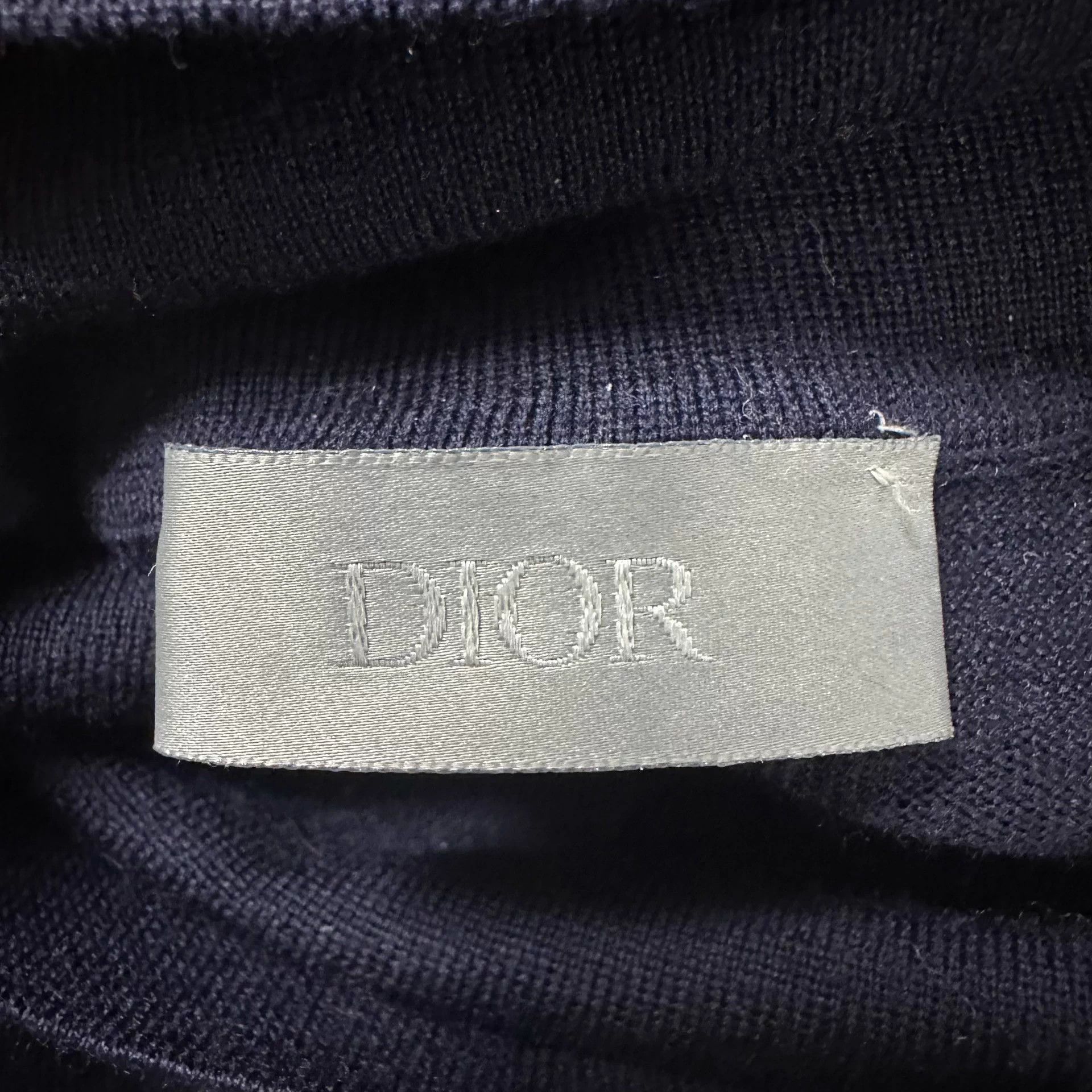 Dior Dior Navy Blue 100% Wool Collared Bee Sweater L Size US L / EU 52-54 / 3 - 7 Thumbnail