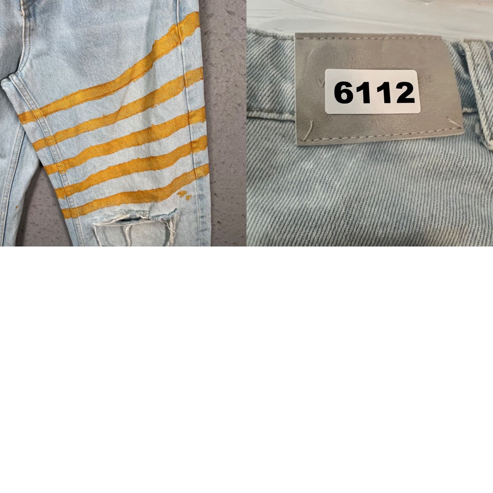Vintage We The Free Distressed Light Wash Jeans w Yellow Stripe Accent Womens Size 26 Size 26" / US 2 / IT 38 - 9 Thumbnail
