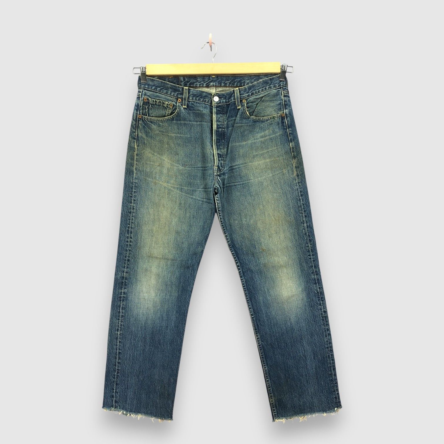 Levi's Vintage 90s Levis 501 Jeans Levi's Stonewash Faded Denim Size US 34 / EU 50 - 1 Thumbnail