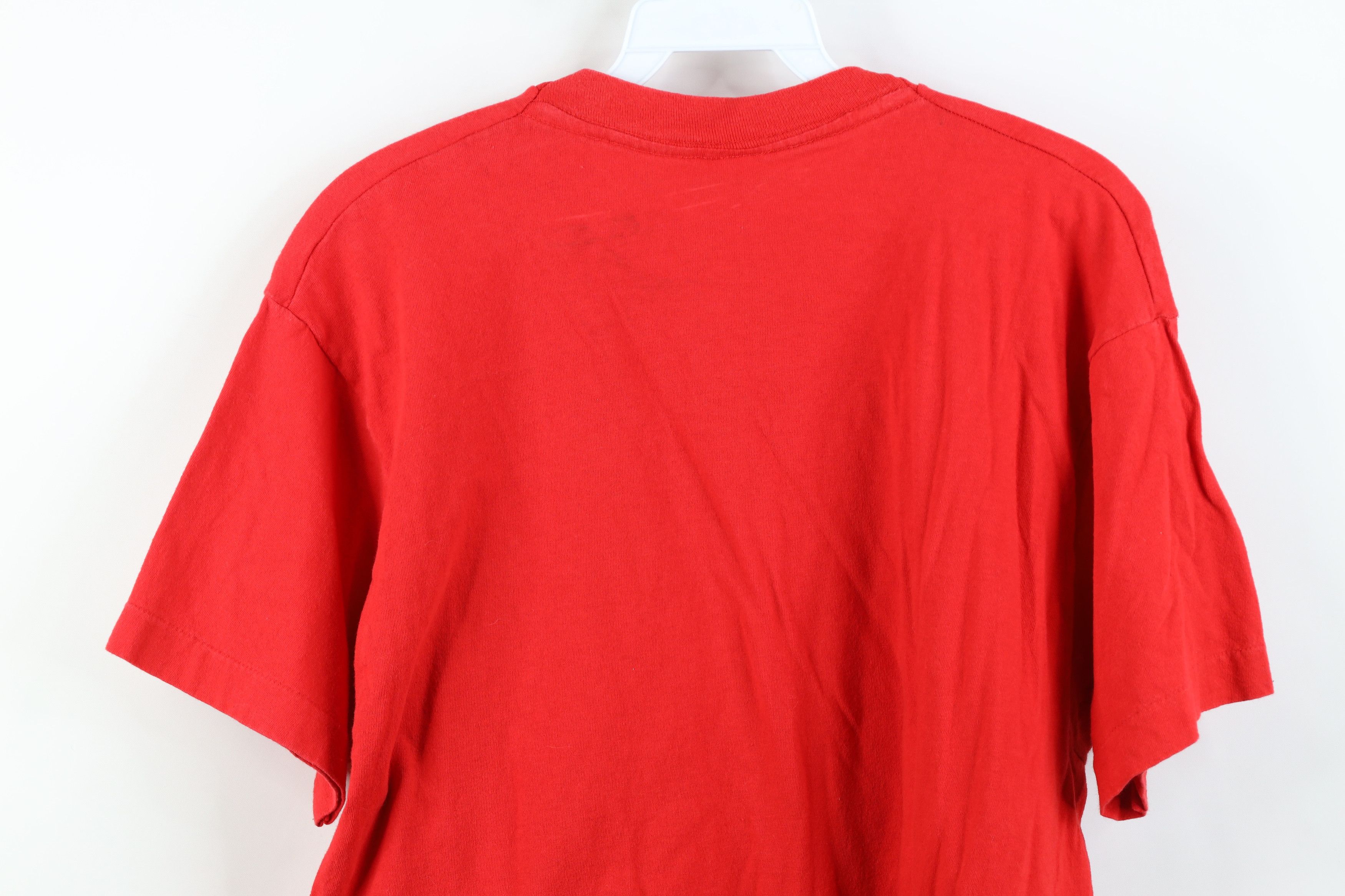 Vintage Vintage 90s Streetwear Blank Cotton T-Shirt Pocket Red USA Size US XL / EU 56 / 4 - 11 Thumbnail