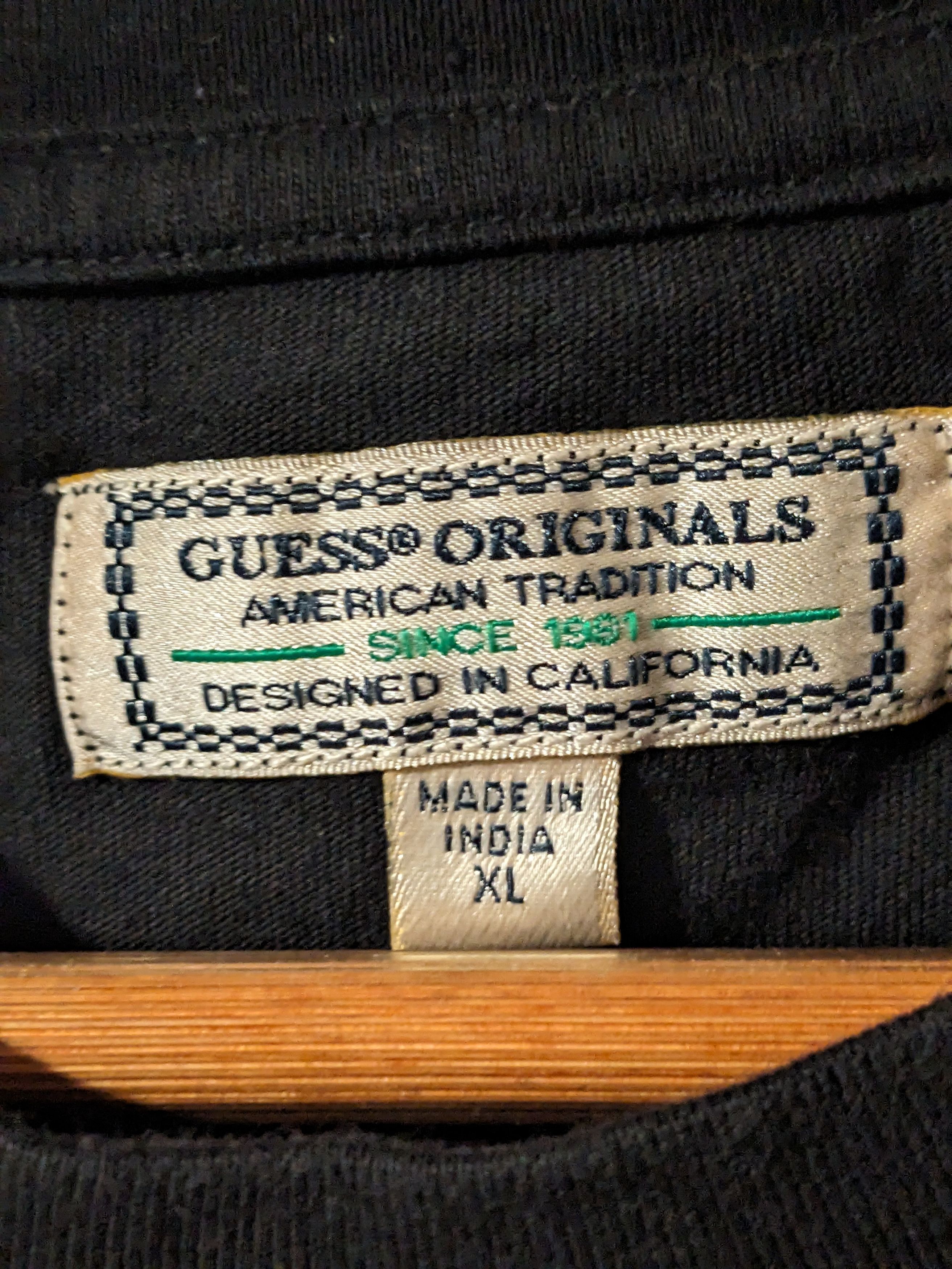 Guess × Vintage Vintage 90s Guess? Logo Streetwear Black X-Large T-Shirt Size US XL / EU 56 / 4 - 3 Thumbnail