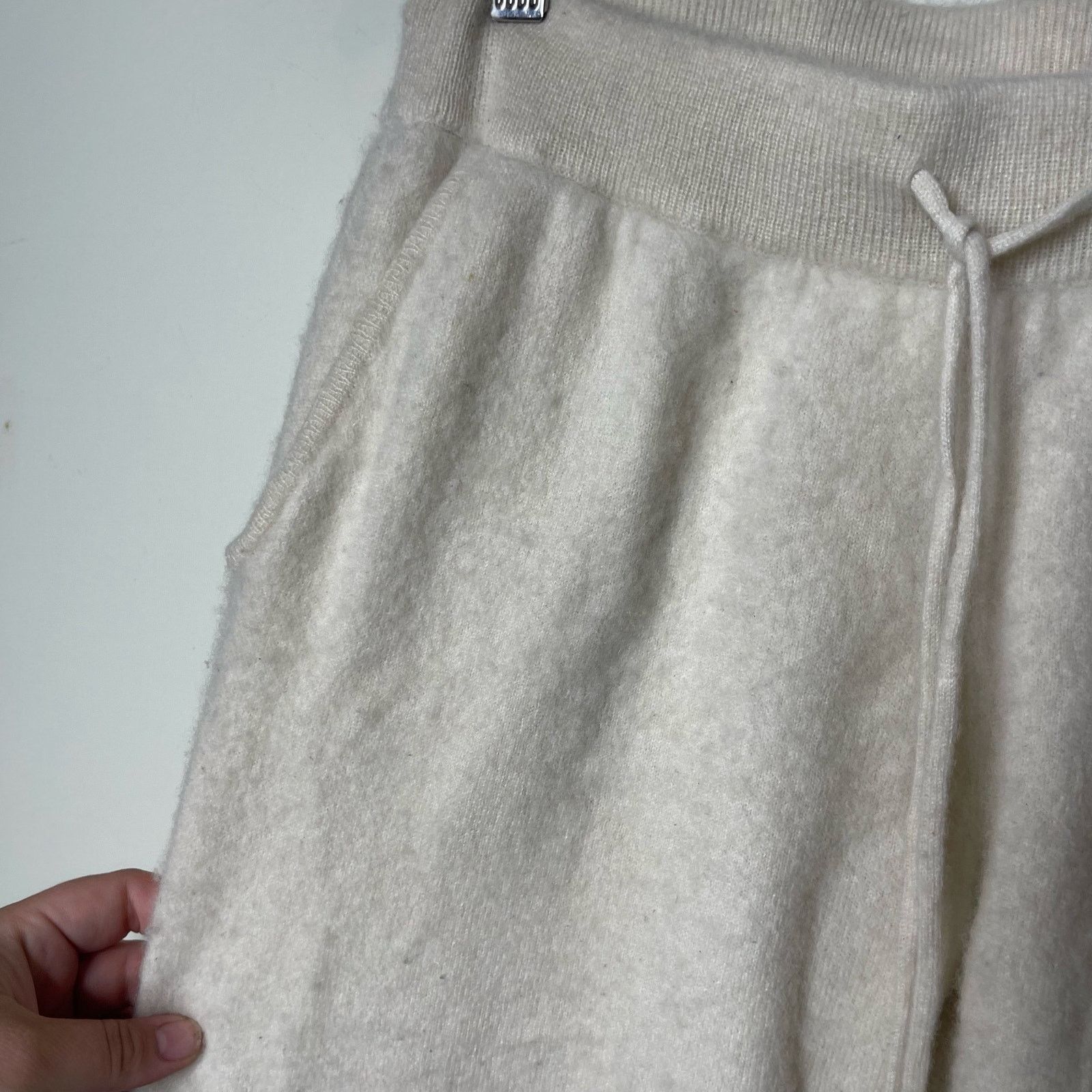 Other Gentle Herd Luxury Cashmere Drawstring Pants Off White S Size 26" / US 2 / IT 38 - 4 Thumbnail
