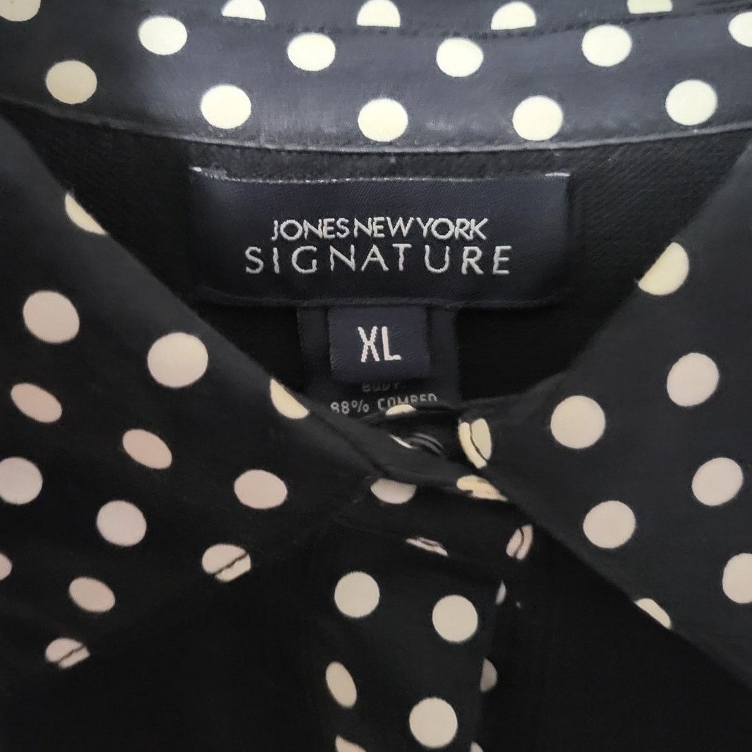 Jones New York Jones New York Signature Black w/ B&W Dot Trim Cardigan - XL Size XL / US 12-14 / IT 48-50 - 5 Thumbnail