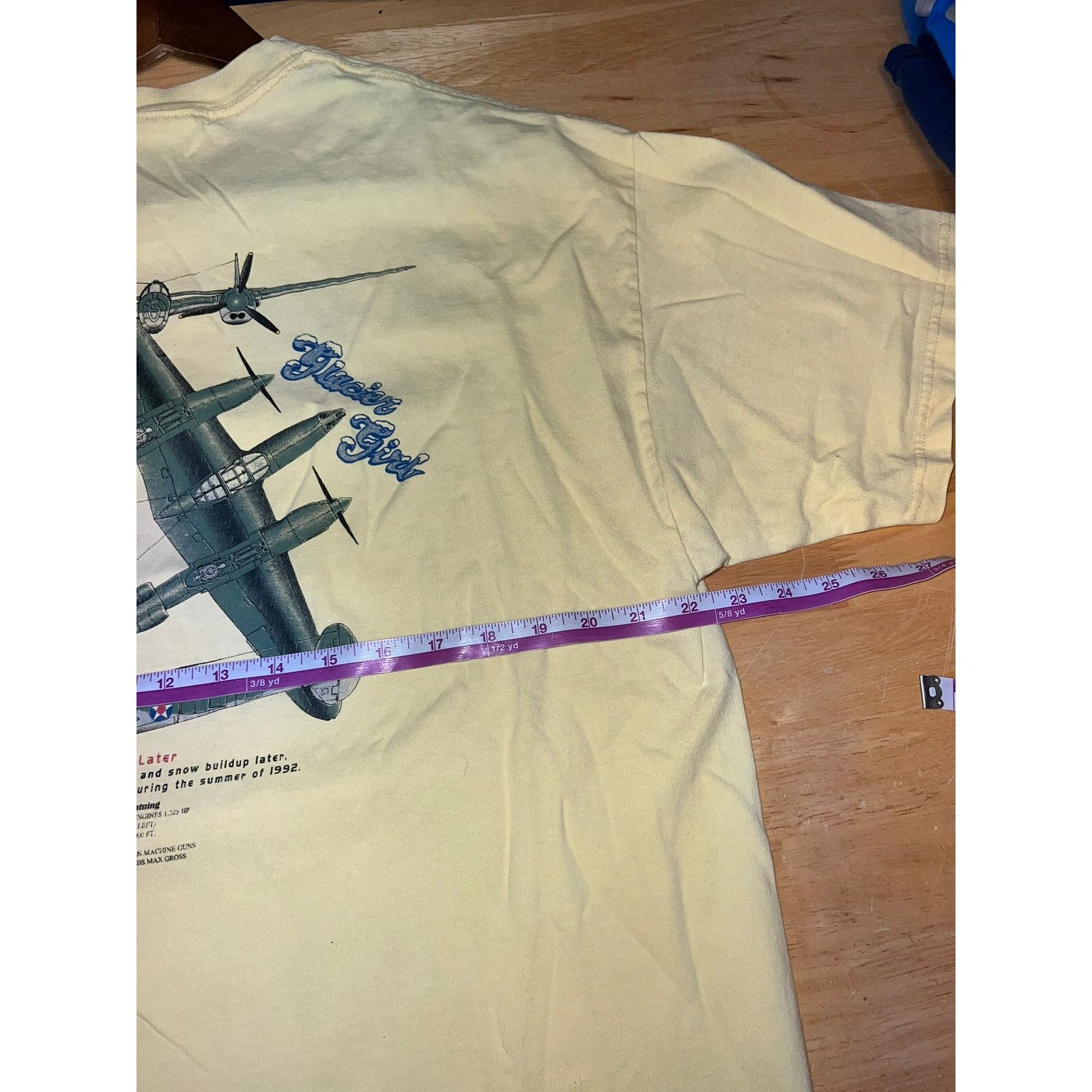 Hanes Vintage P-38F Lightning Shirt Glacier Girl The Lost Squadron Size US XL / EU 56 / 4 - 11 Thumbnail