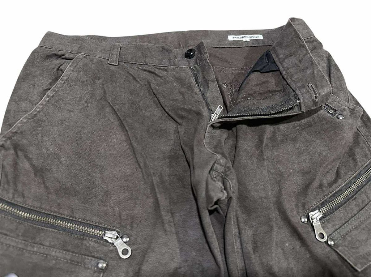semanticdesign 🔥Sick Y2K Semantic Design Coated Cargo Pants Flared Zipper Size US 32 / EU 48 - 6 Thumbnail
