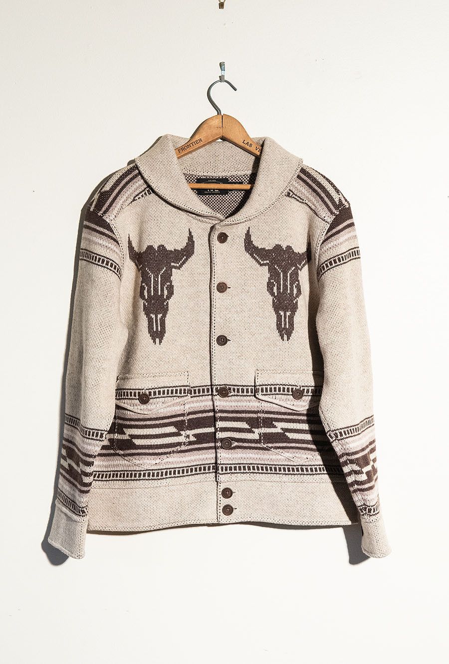 RRL Ralph Lauren Double RL Shawl Collar Jacquard Western Rodeo Wool Jacket Size US L / EU 52-54 / 3 - 1 Thumbnail