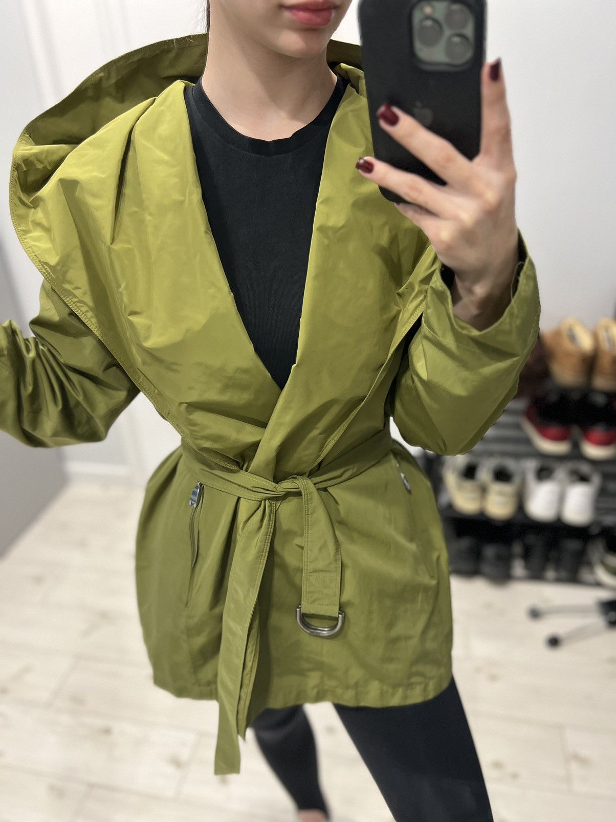 Max Mara Max Mara Rainwear Green Belted Wrap Coat Open Front Jacket Size M / US 6-8 / IT 42-44 - 18 Thumbnail