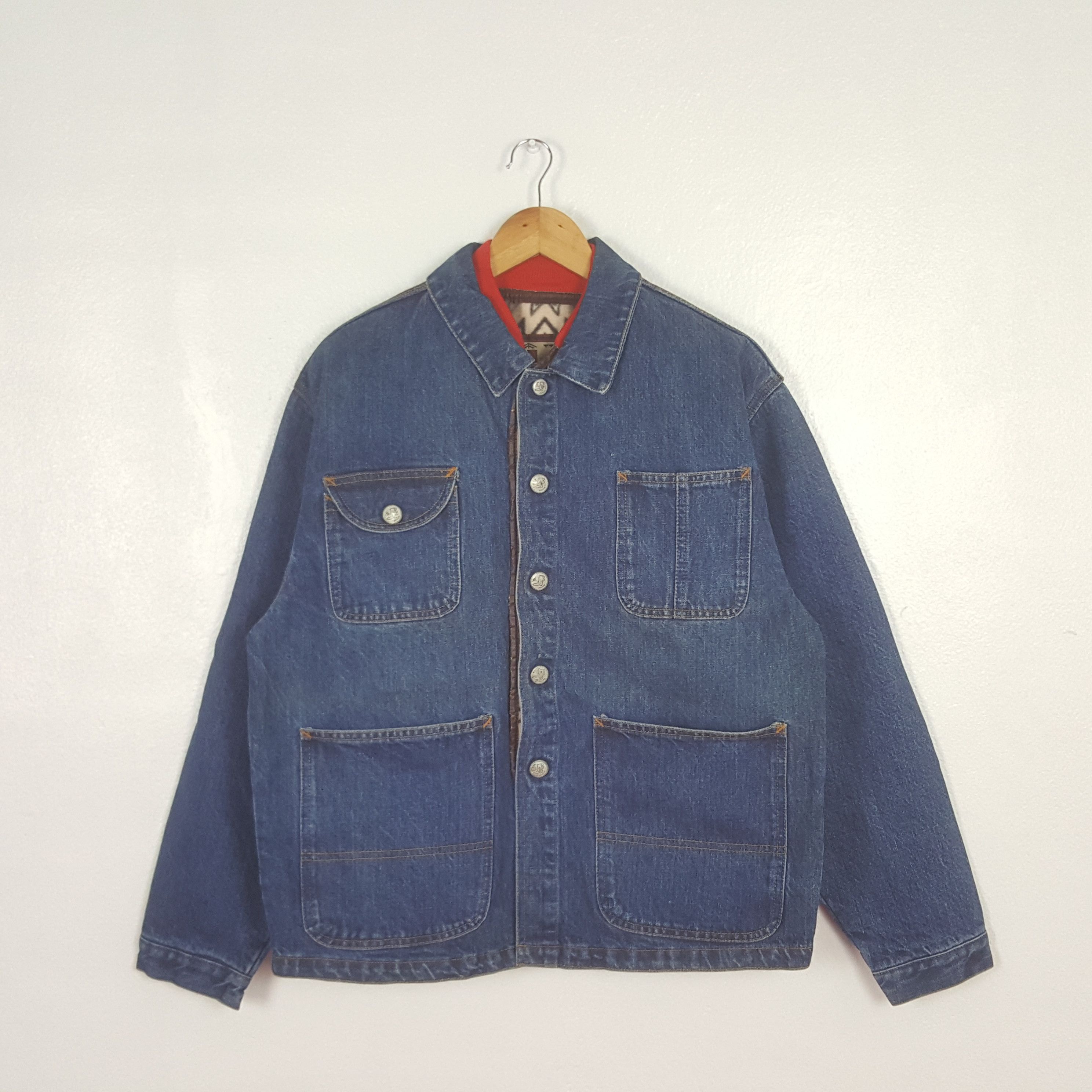 Vintage Vintage Bobson American Winter Denim Jacket C305N18 Size US L / EU 52-54 / 3 - 1 Thumbnail