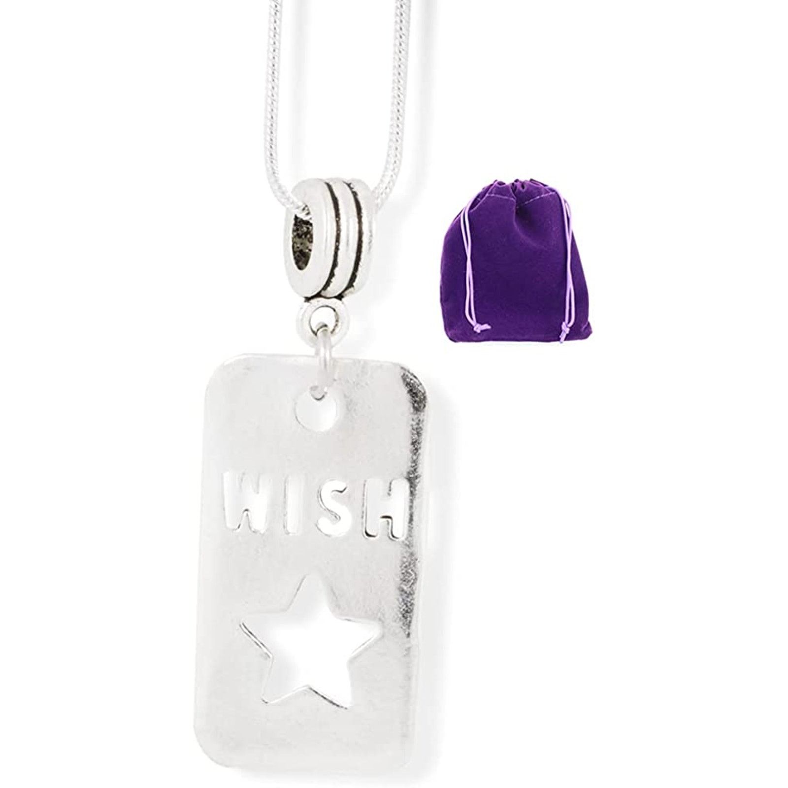 & Other Stories Wish (Cut out on Rectangle) Charm Snake Chain Necklace Size ONE SIZE - 1 Thumbnail