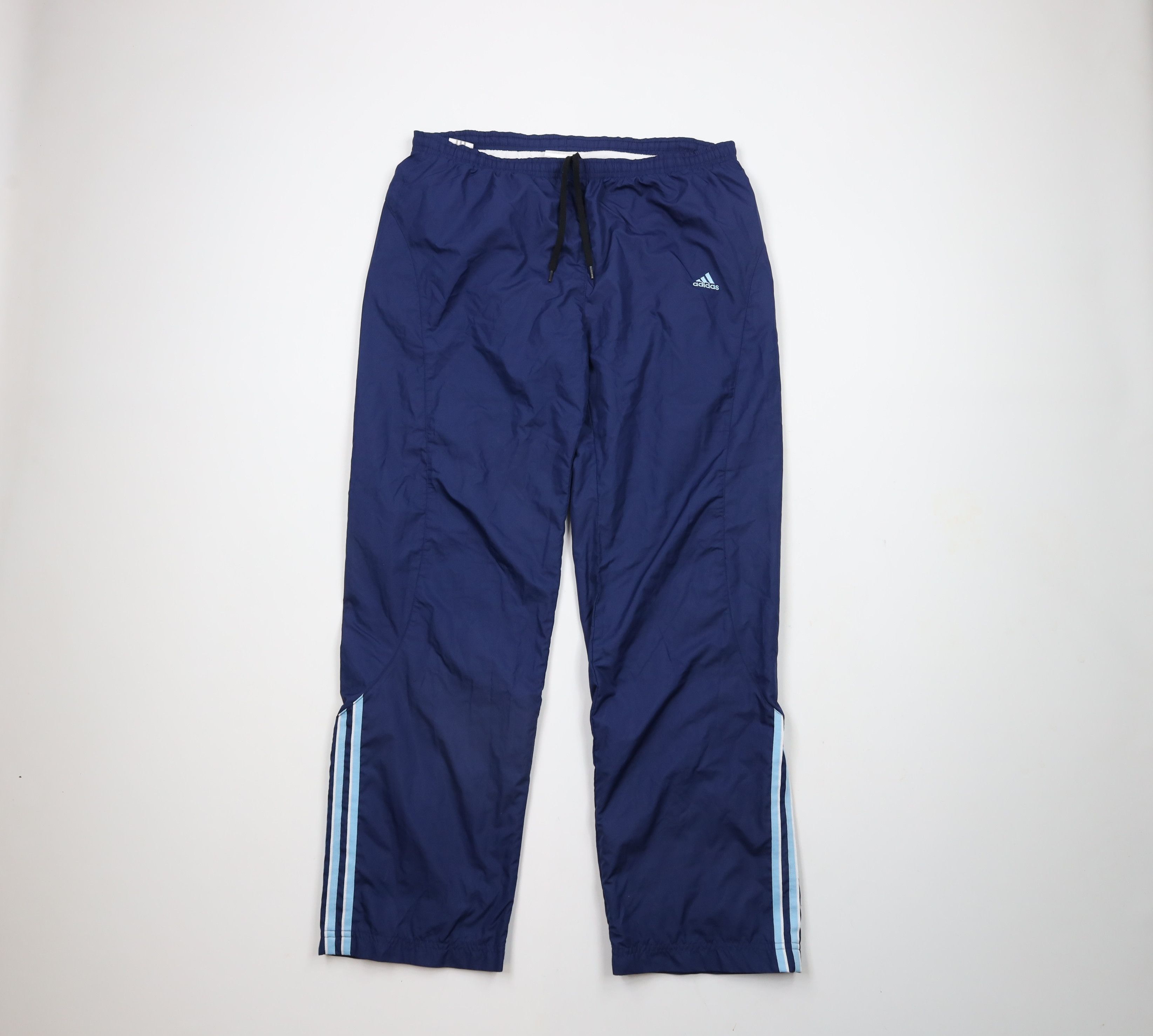 Adidas × Vintage Vintage Y2K 2003 Adidas Lined Flared Wide Leg Pants Blue Size 33" - 1 Thumbnail