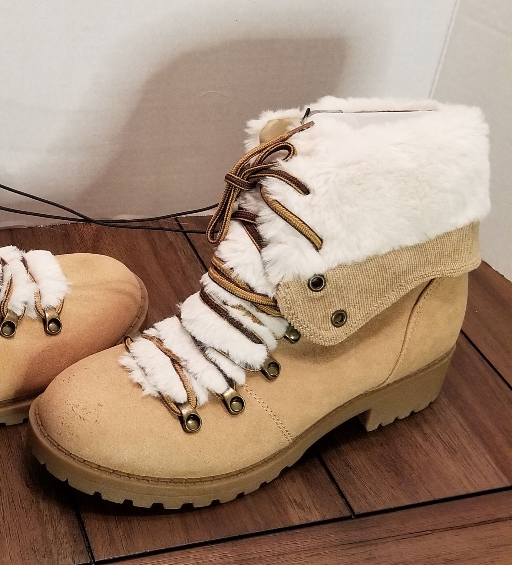 Other Pop Kraft Women's Hiking Boots w/ Faux Fur - Size 8M NWOT Size US 8 / IT 38 - 1 Thumbnail