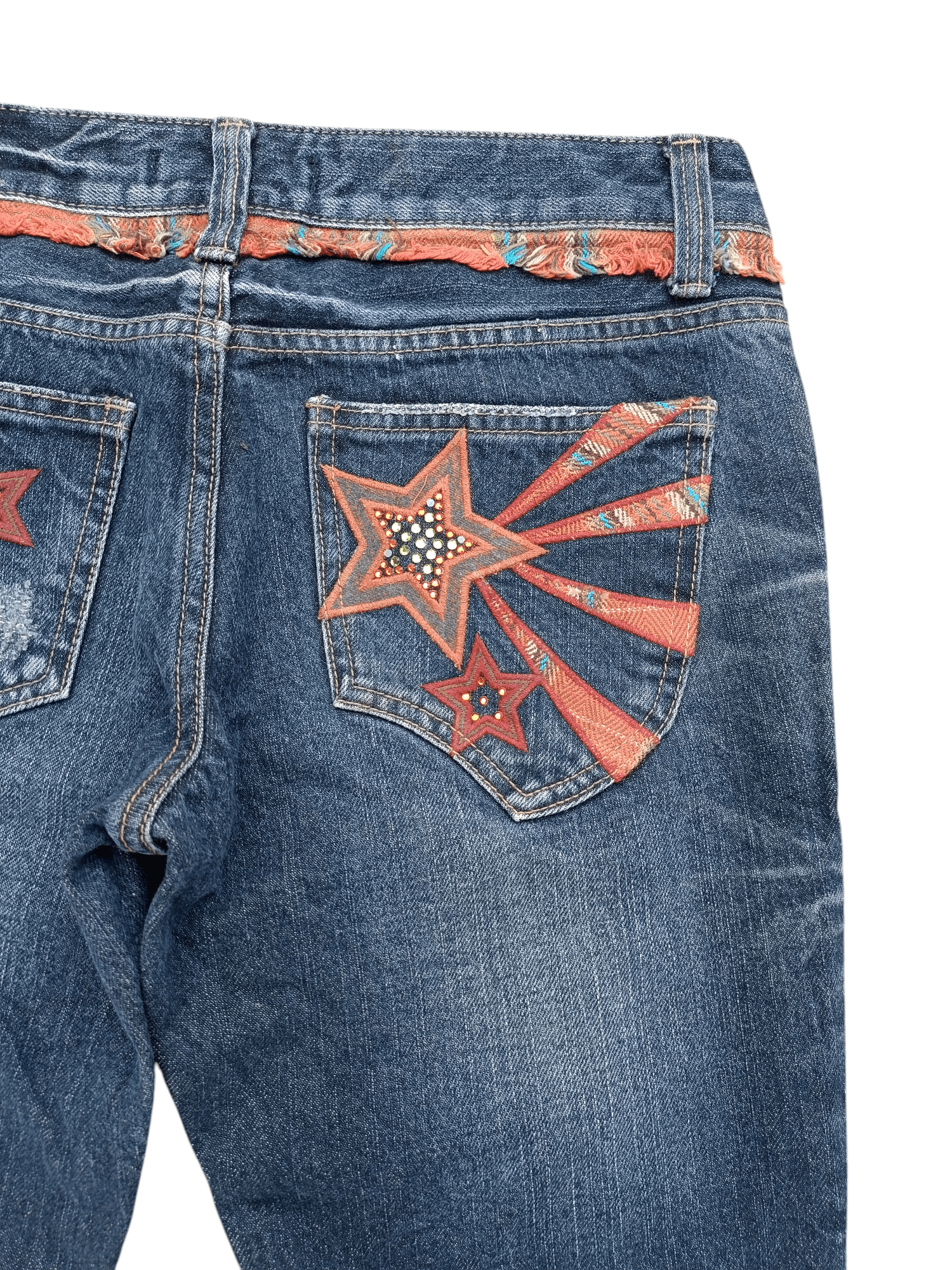 Japanese Brand BUZZ SPUNKY Skinny Distressed Whiskers Faded Rare Design Size US 30 / EU 46 - 17 Thumbnail