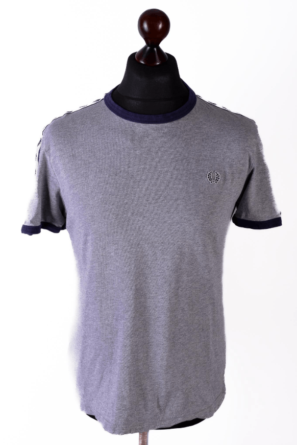 Fred Perry Fred Perry Grey T-Shirt Laurel Wreath Tape Detail Size M Size US M / EU 48-50 / 2 - 1 Thumbnail