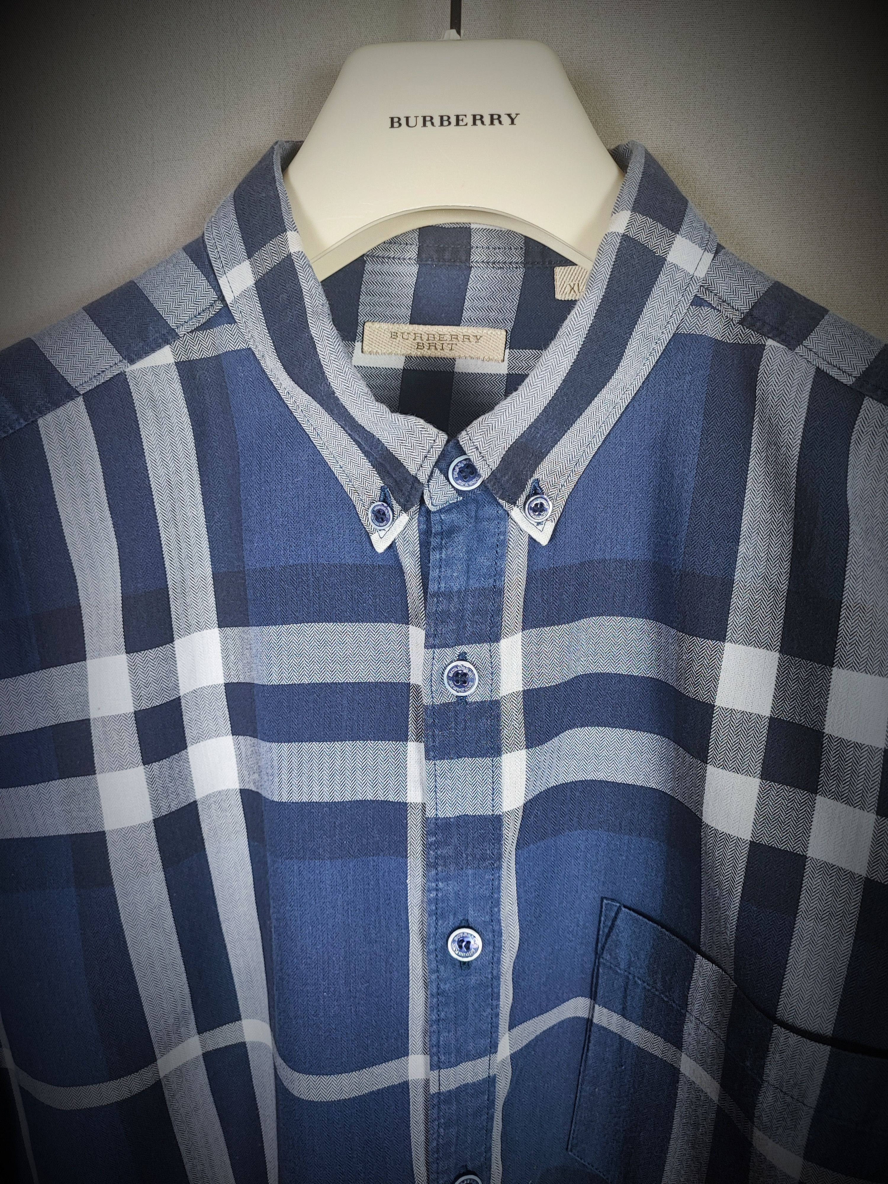 image of Burberry Shirt XL in Blue, Men's