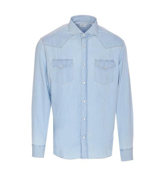 Brunello Cucinelli BRUNELLO CUCINELLI Men Long Tops MR6834008 CEI28 Blue Size US XL / EU 56 / 4 - 1 Thumbnail