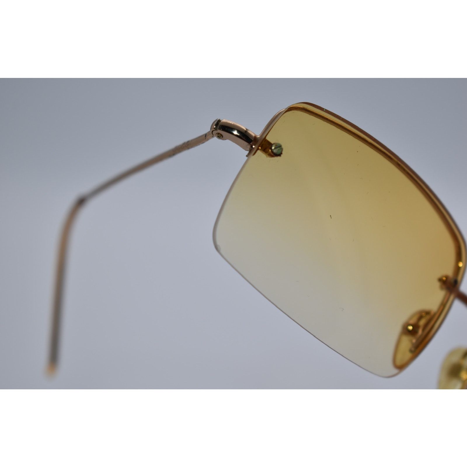 Gucci Vintage Gucci GG1653/S Gold Rimless Yellow Tint Sunglasses Size ONE SIZE - 12 Thumbnail