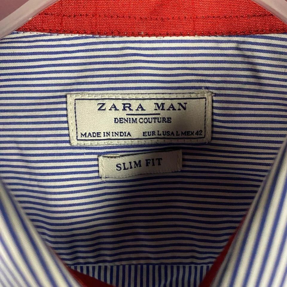 Zara Zara Button Up Shirt Men's Large Long Sleeve Striped L Size US L / EU 52-54 / 3 - 3 Thumbnail