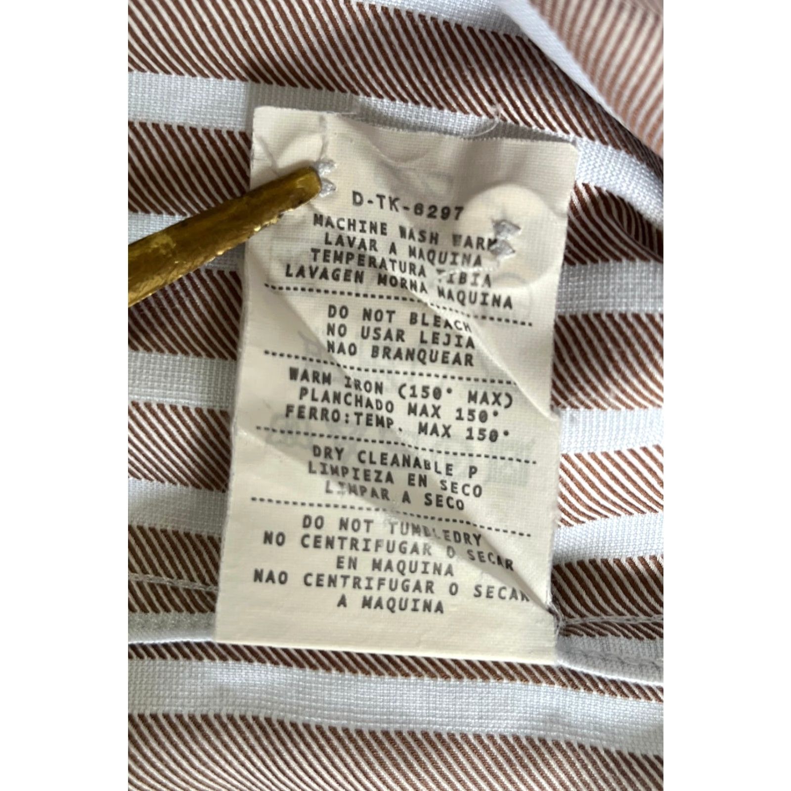 Ermenegildo Zegna VINTAGE Ermenegildo Zegna Button-Up Shirt Stripes XL Mens Cotton Woven Long Sleeve Collared Brown Blue Pattern Casual Size US XL / EU 56 / 4 - 6 Thumbnail