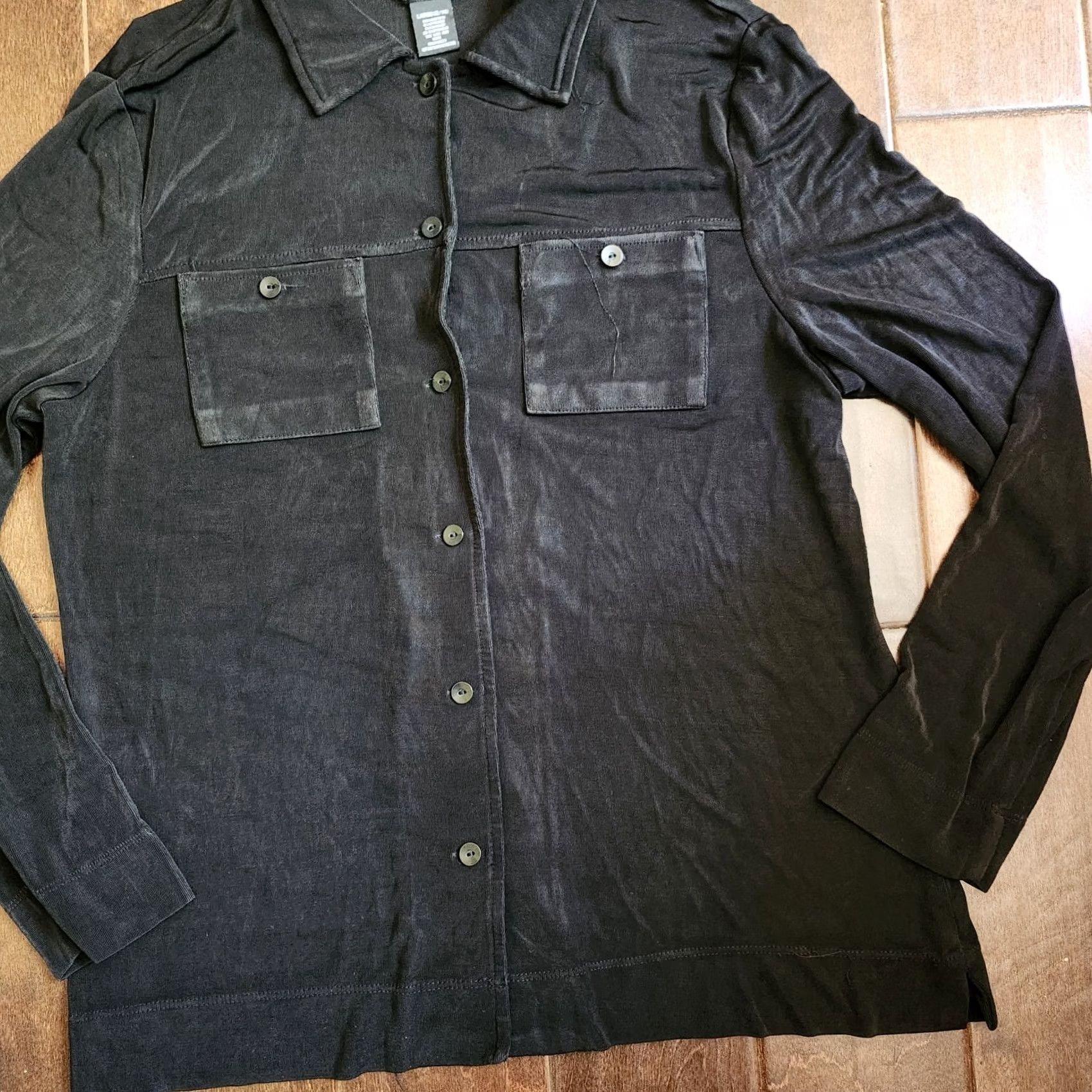 George George Men's Black Long Sleeve Front Pocket Button-Up Shirt L Size US L / EU 52-54 / 3 - 4 Thumbnail