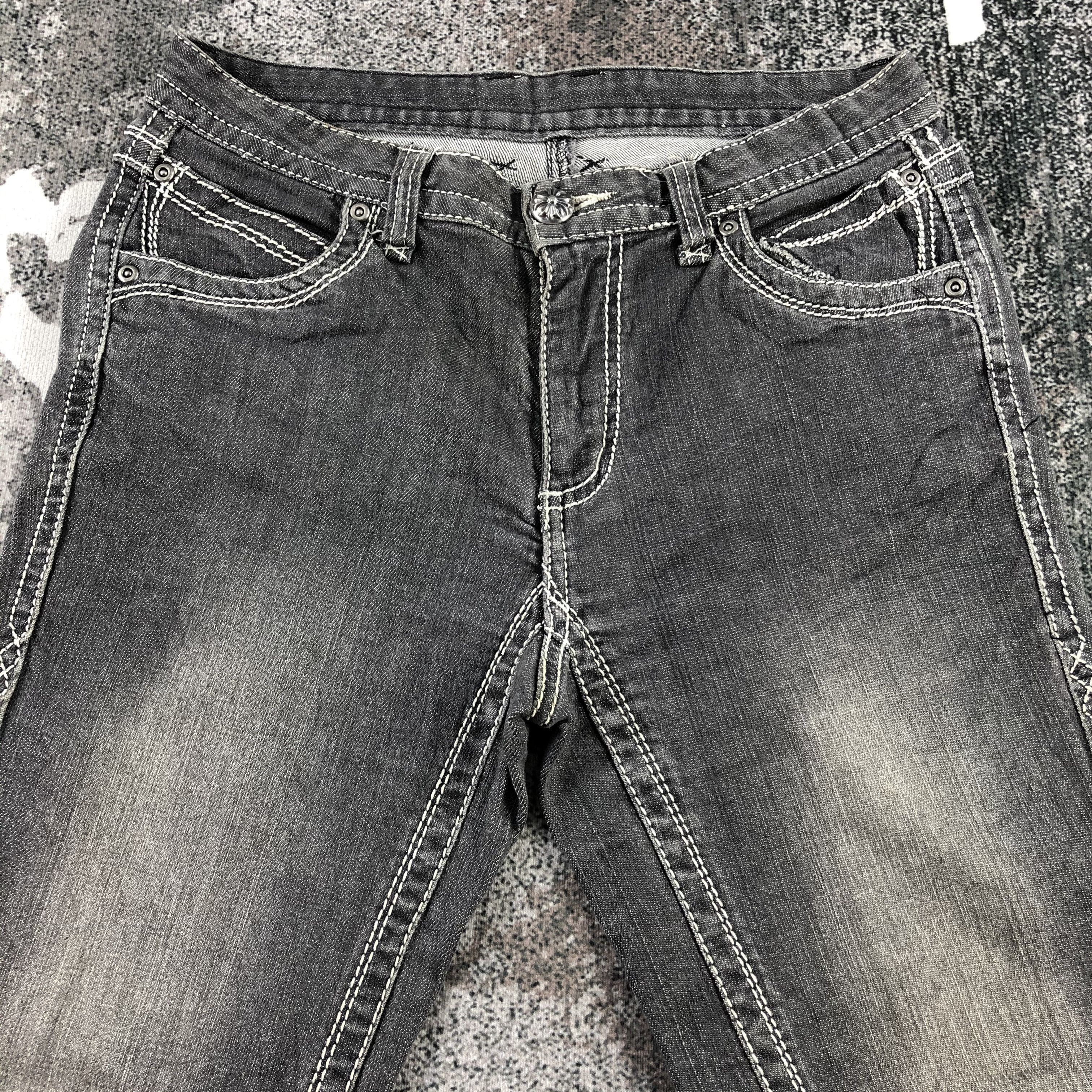 Japanese Brand ARY Denim Faded Black Jeans Cropped Flare Denim KJ1303 Size 30" / US 8 / IT 44 - 3 Thumbnail