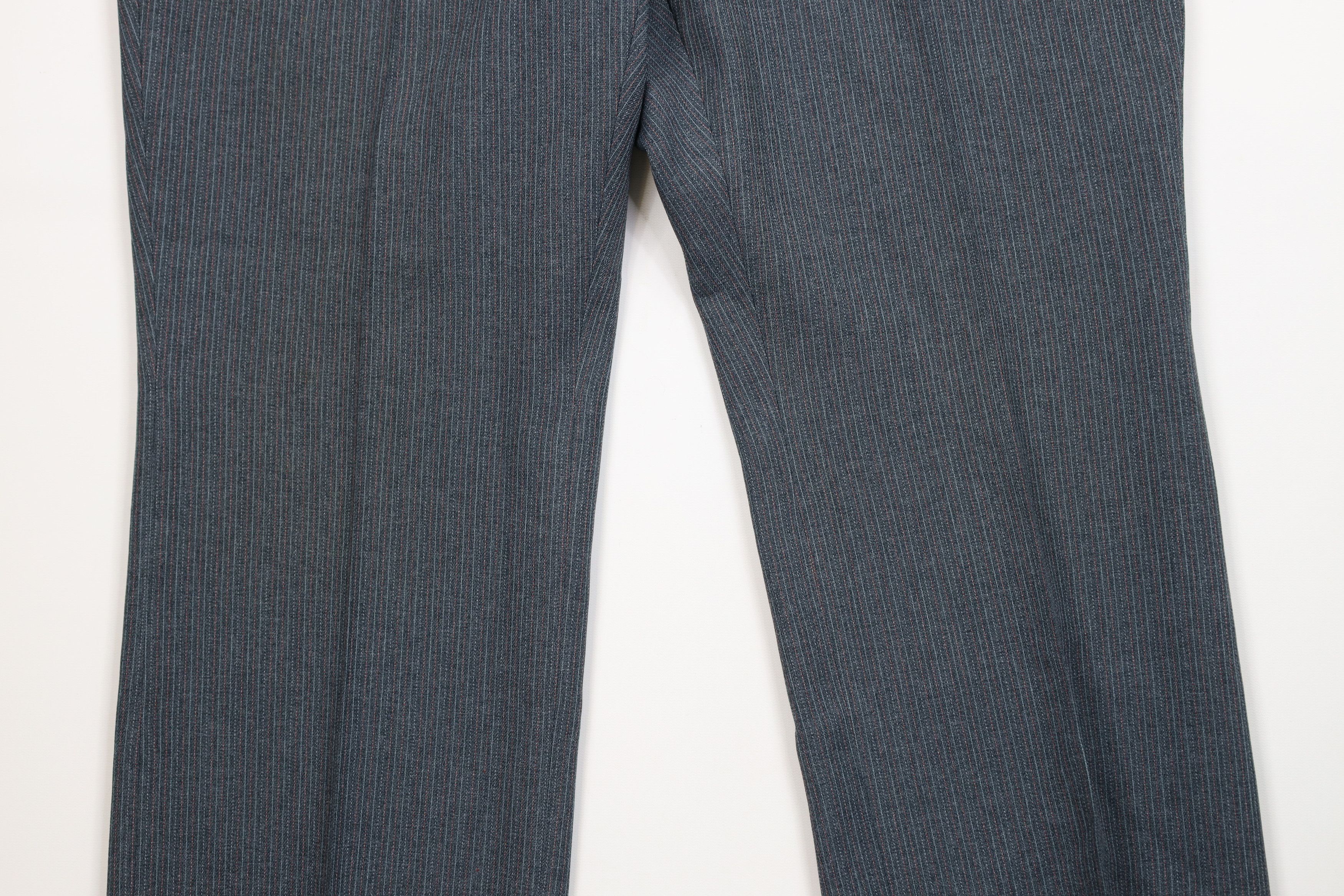 Vintage Vintage 70s Streetwear Pinstriped Knit Wide Leg Chino Pants Size US 42 / EU 58 - 3 Thumbnail