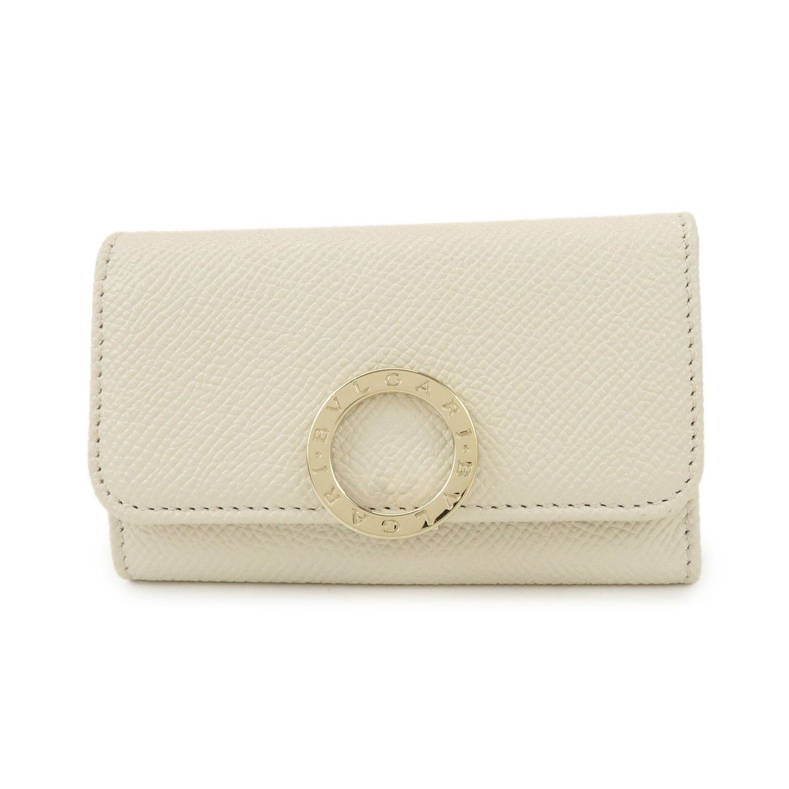 Bvlgari Bvlgari Logo Leather 6 Rings Key Holder Cream Size ONE SIZE - 1 Thumbnail