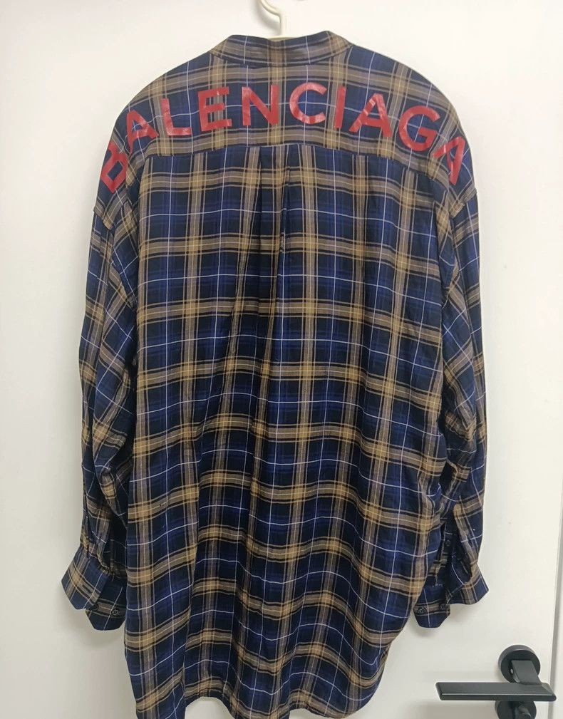 Balenciaga Balenciaga size 32 Checkered shirt, back large logo design Size S / US 4 / IT 40 - 2 Thumbnail