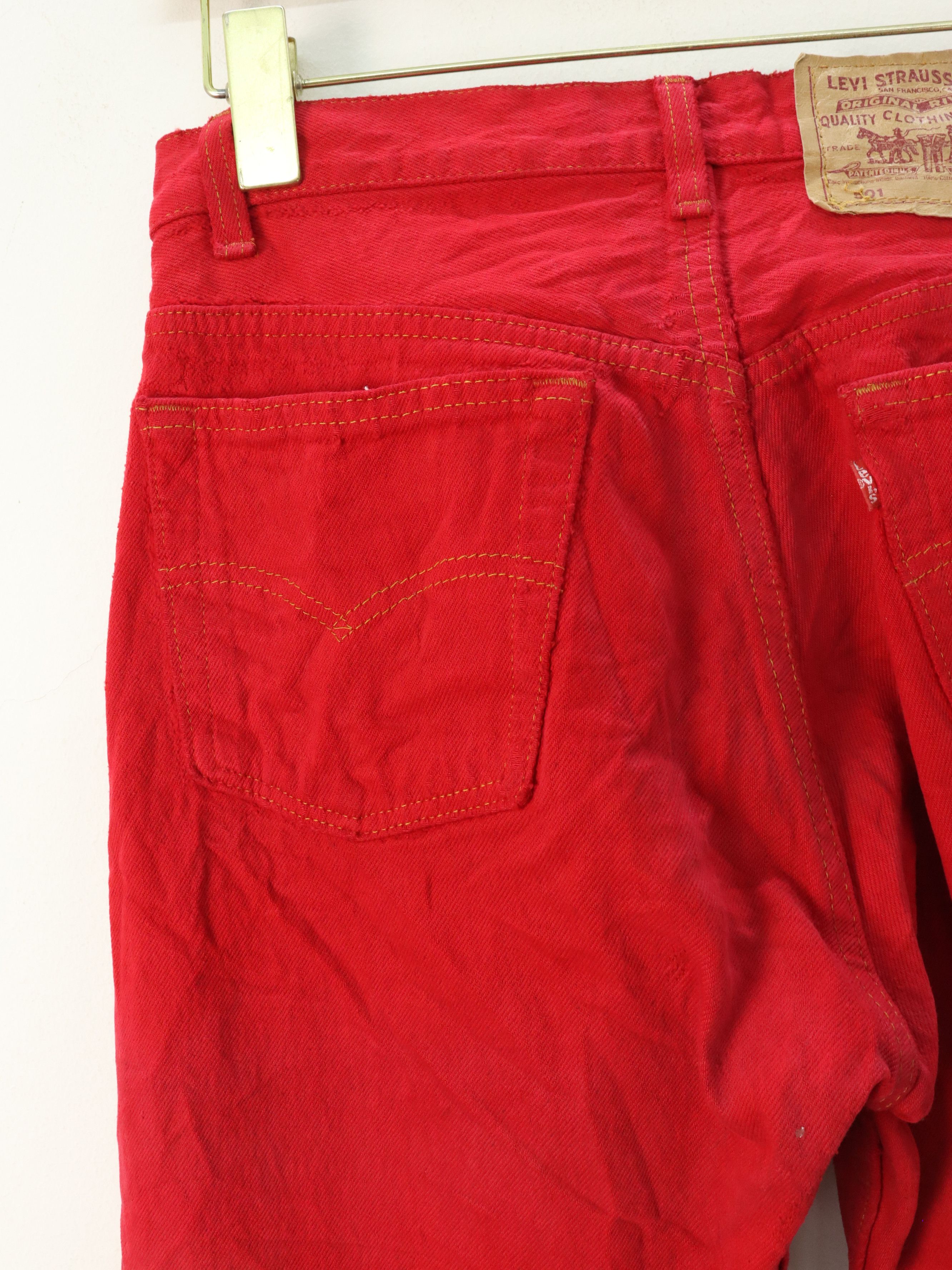 Levi's × Vintage Vtg. Levis 501 Red Distressed Jeans MADE IN USA Size US 28 / EU 44 - 10 Thumbnail