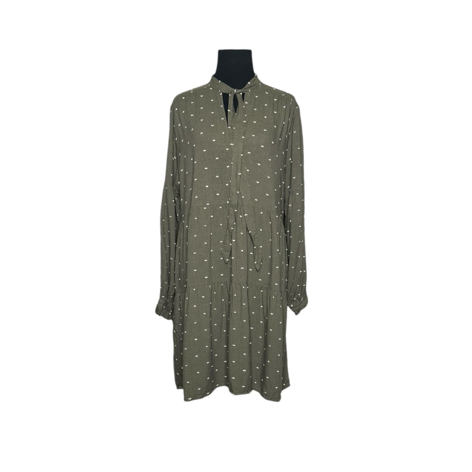 Zara Zara green white polka dots tiered dress size Large Size L / US 10 / IT 46 - 8 Thumbnail