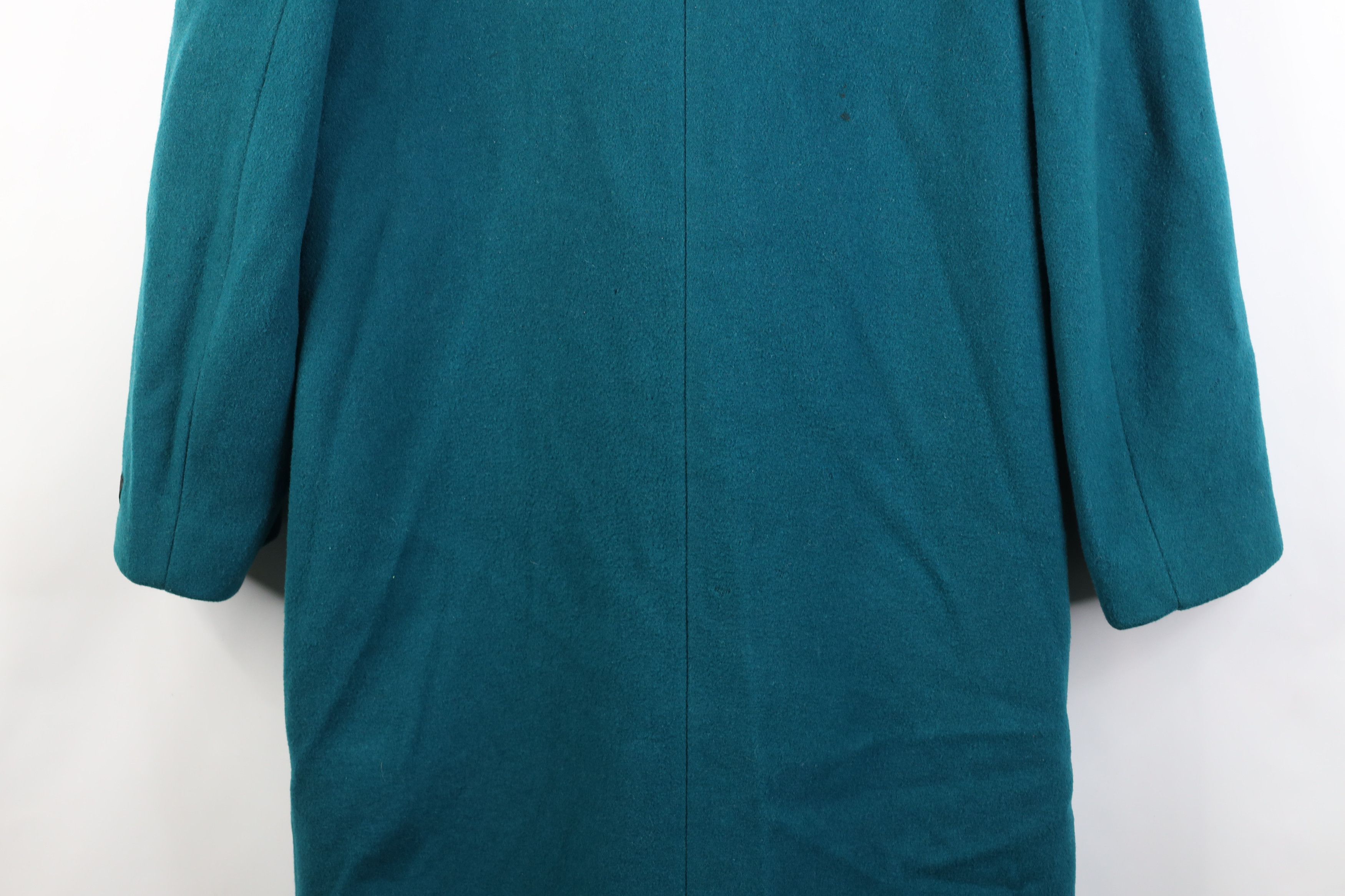 Vintage Vintage 90s Streetwear Heavy Pure Wool Overcoat Jacket Teal Size XXL / US 16-18 / IT 52-54 - 14 Thumbnail