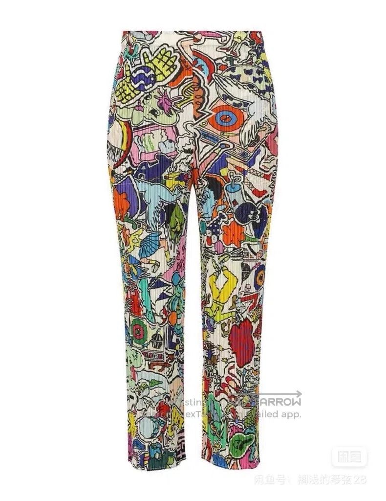 Issey Miyake Issey Miyake size:3 Colorful graffiti pants Size 22" - 1 Thumbnail