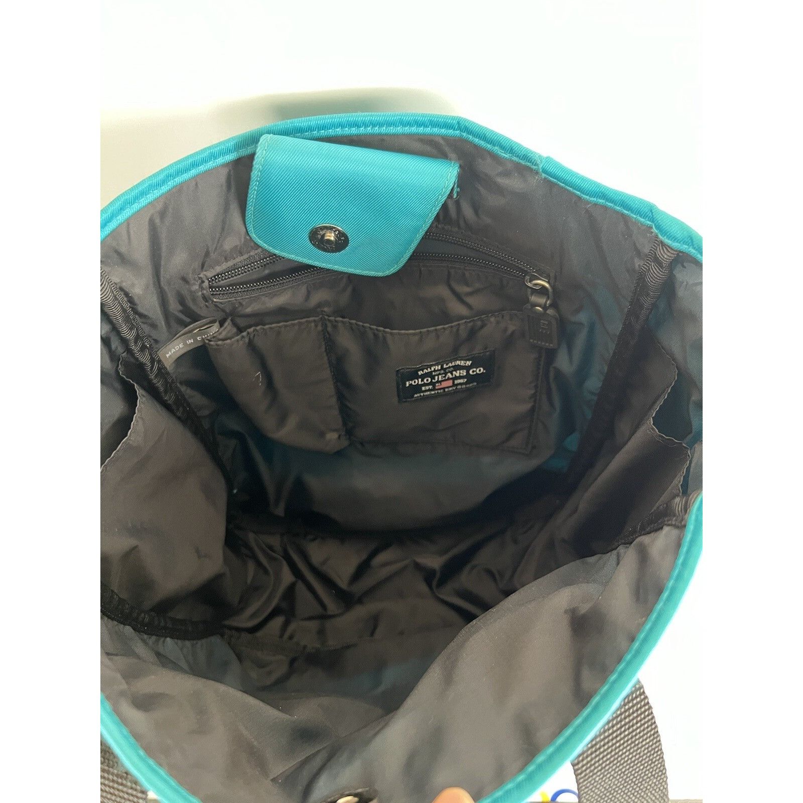 Polo Ralph Lauren Vintage Polo Jeans Co Ralph Lauren Tote Bag 90s Teal Light Size ONE SIZE - 9 Thumbnail