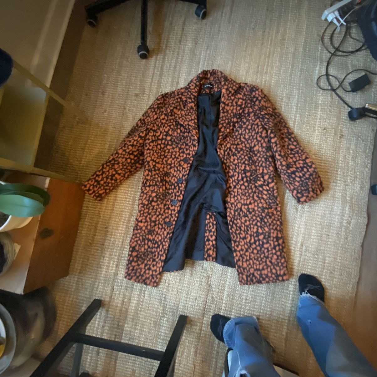 Misbhv Orange Leopard Overcoat Size M / US 6-8 / IT 42-44 - 1 Thumbnail