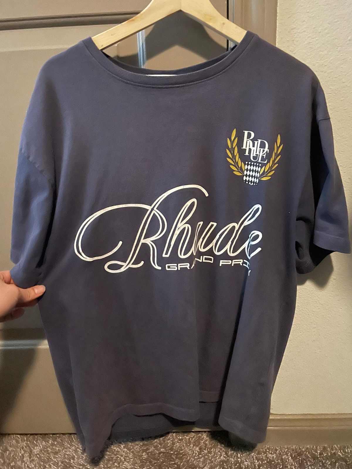 Pre-owned Rhude Grand Prix Shirt In Blue