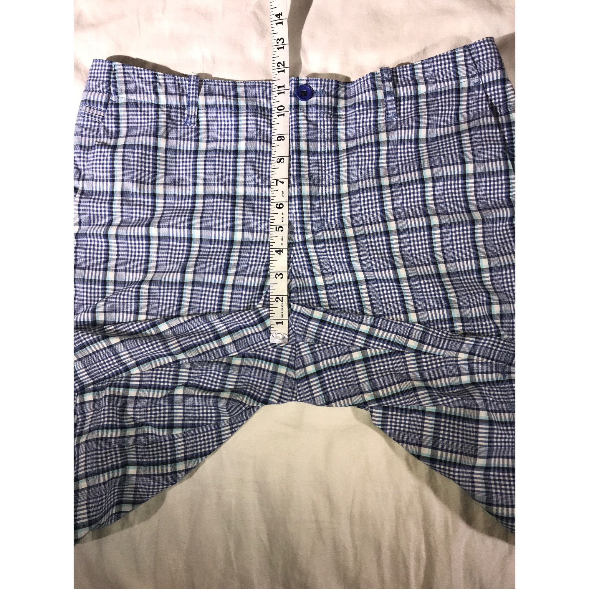Tommy Bahama Tommy Bahama Men's Summer Blue Plaid Shorts Size US 35 - 5 Thumbnail