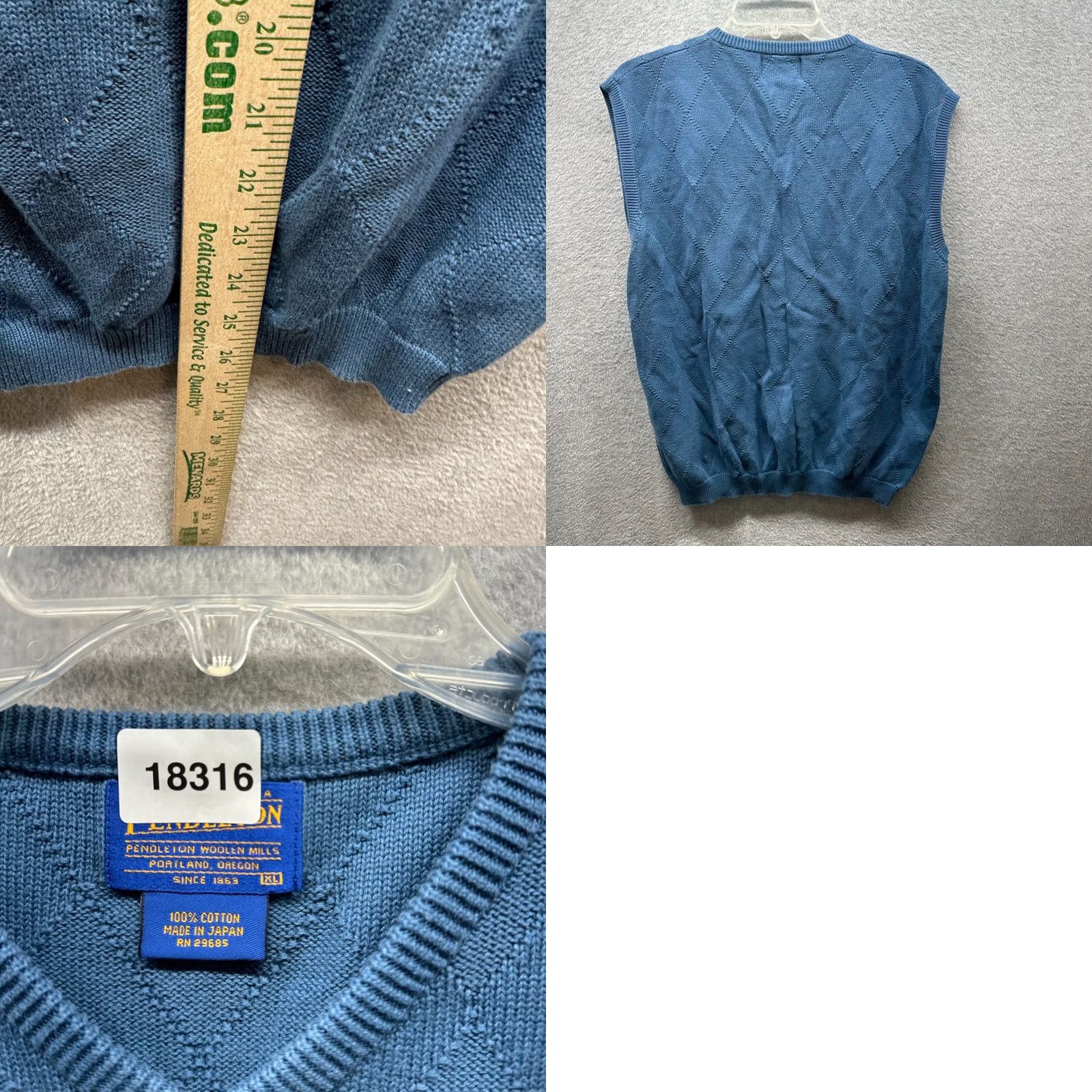 Pendleton New title: Vintage Pendleton Vest Sweater XL Womens - 90s Style - Cotton Knit - Blue Size XL / US 12-14 / IT 48-50 - 8 Thumbnail