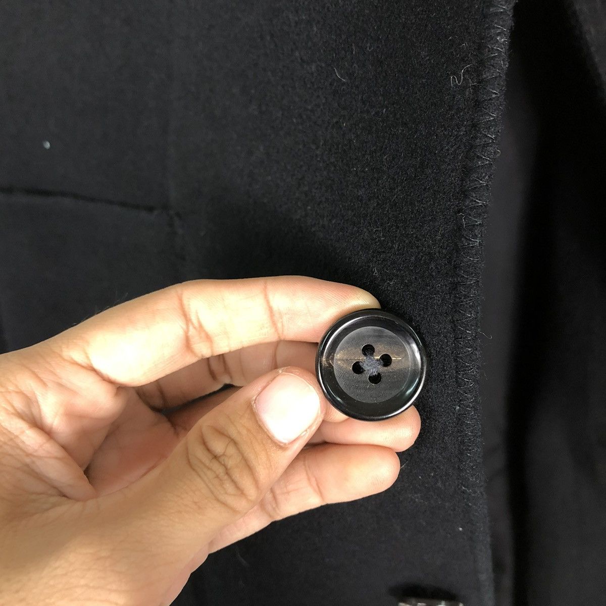 Japanese Brand VINTAGE WOOL LONG JACKET DOUBLE COLLAR 5351 POUR LES HOMMES Size US M / EU 48-50 / 2 - 17 Thumbnail