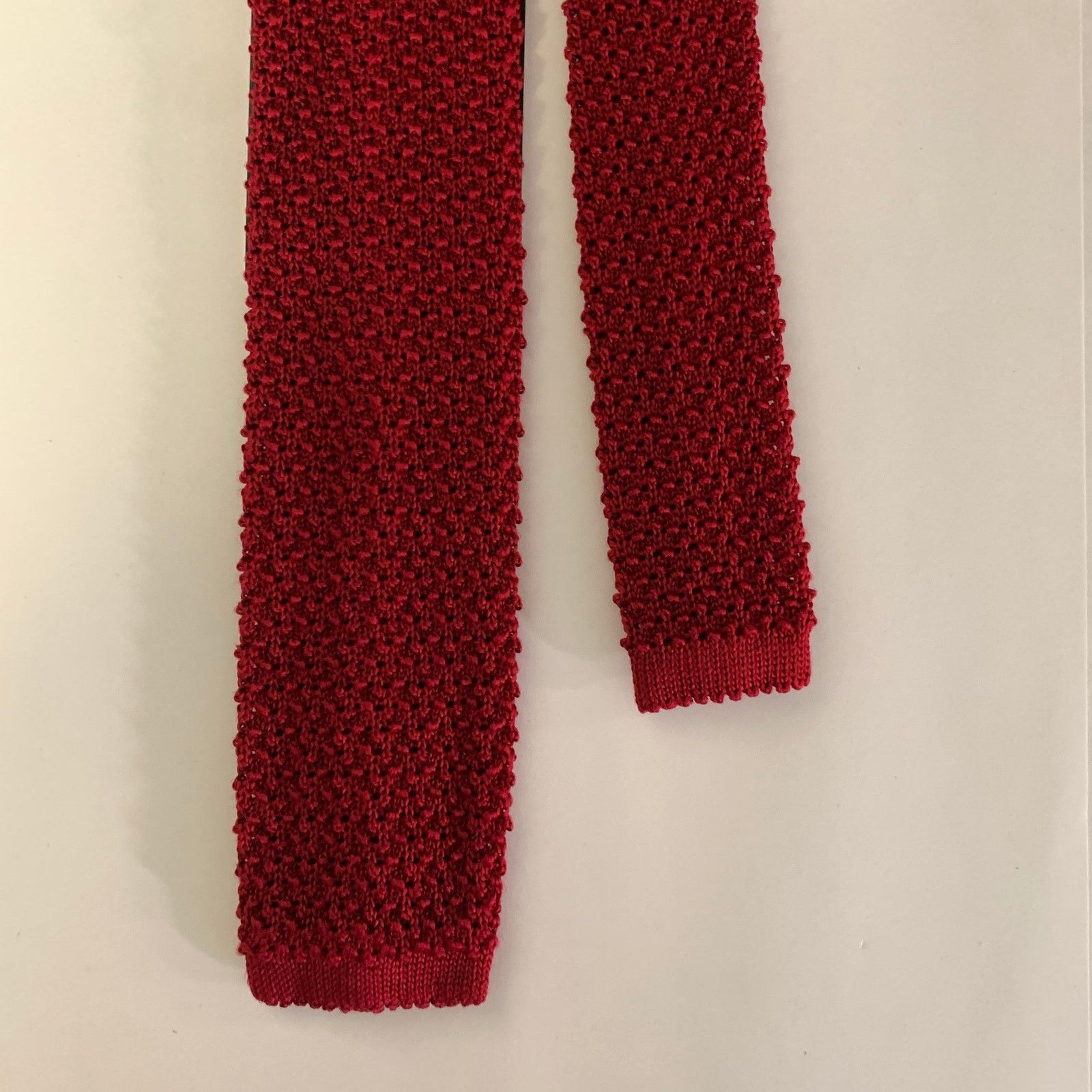 Other PERSONALITY Red Knit Wool Blend Tie Size ONE SIZE - 1 Thumbnail