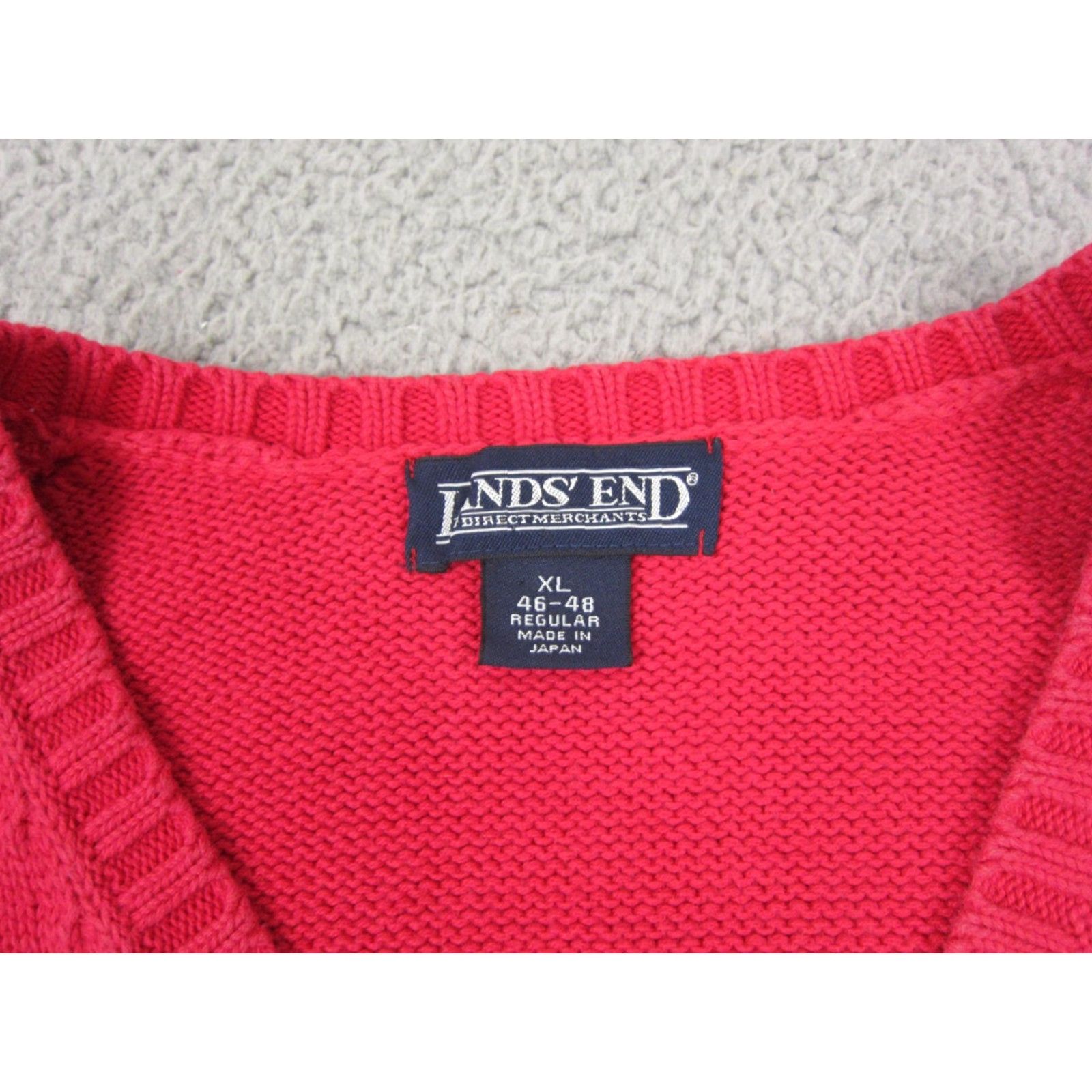 Lands' End Vintage Lands' End Sweater Vest Men XL Red V-Neck Made in Japan Size US XL / EU 56 / 4 - 3 Thumbnail