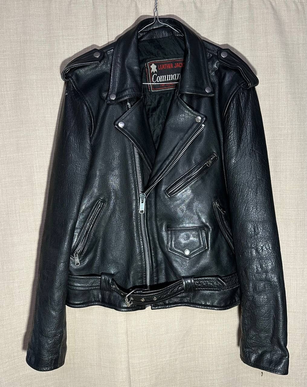 Real Leather Jacket Motorcycle Biker Racer Commando Jacket