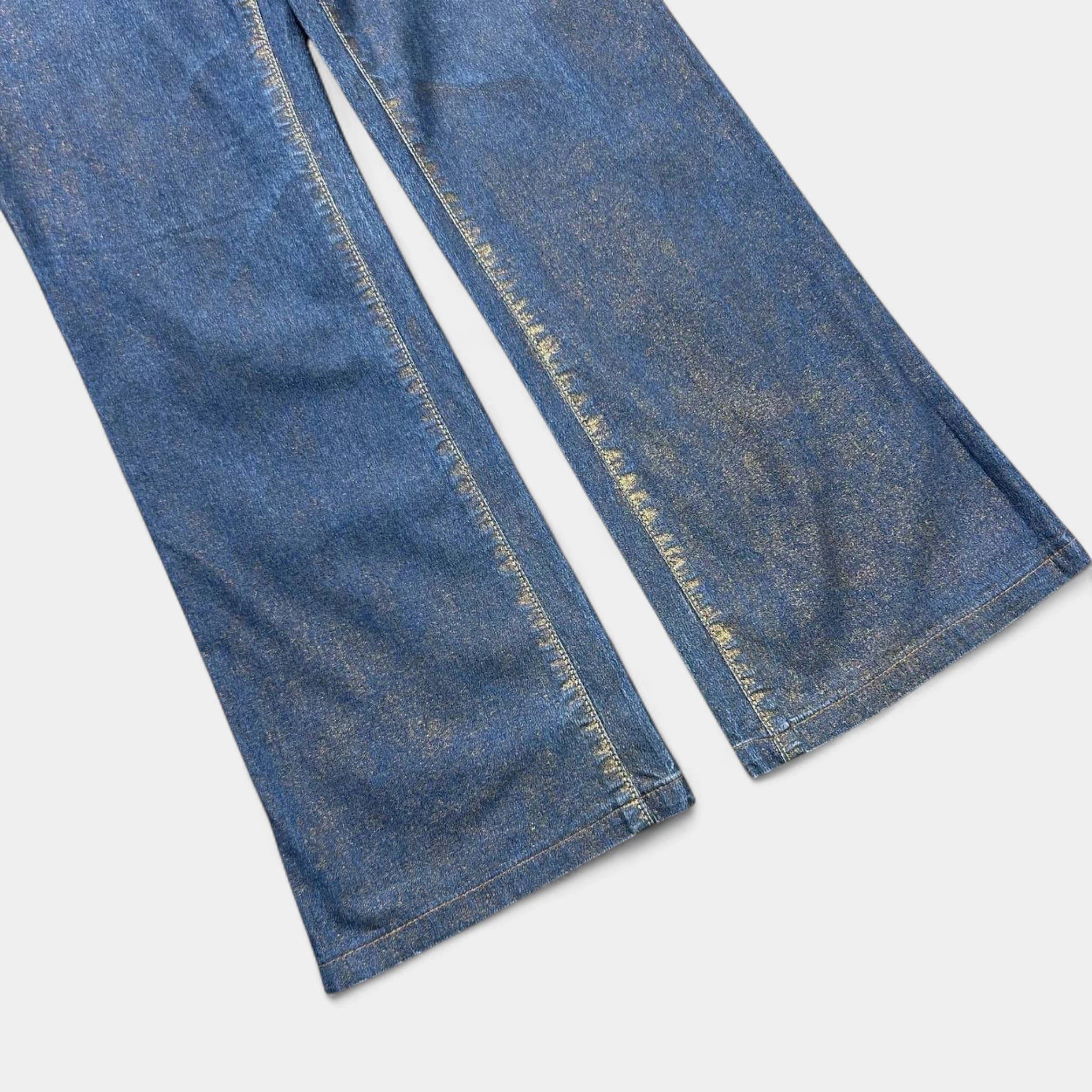 Just Cavalli Just Cavalli Gold Flared Jeans Size 28" / US 6 / IT 42 - 3 Thumbnail