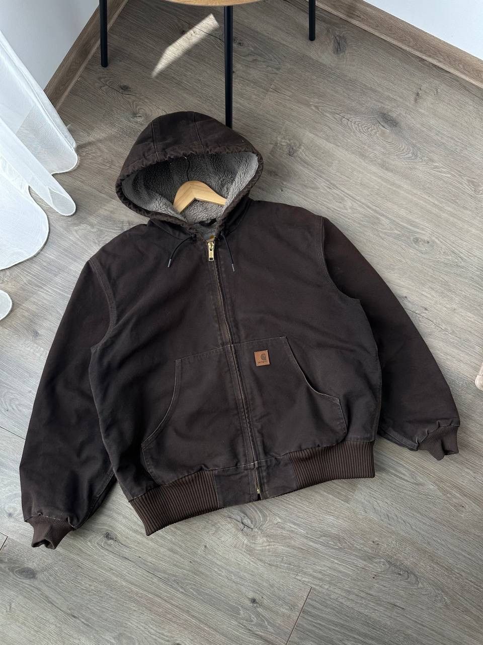 Carhartt × Vintage Vintage Carhartt Workwear Faux Fur Brown Detroit Jacket Size US L / EU 52-54 / 3 - 4 Thumbnail