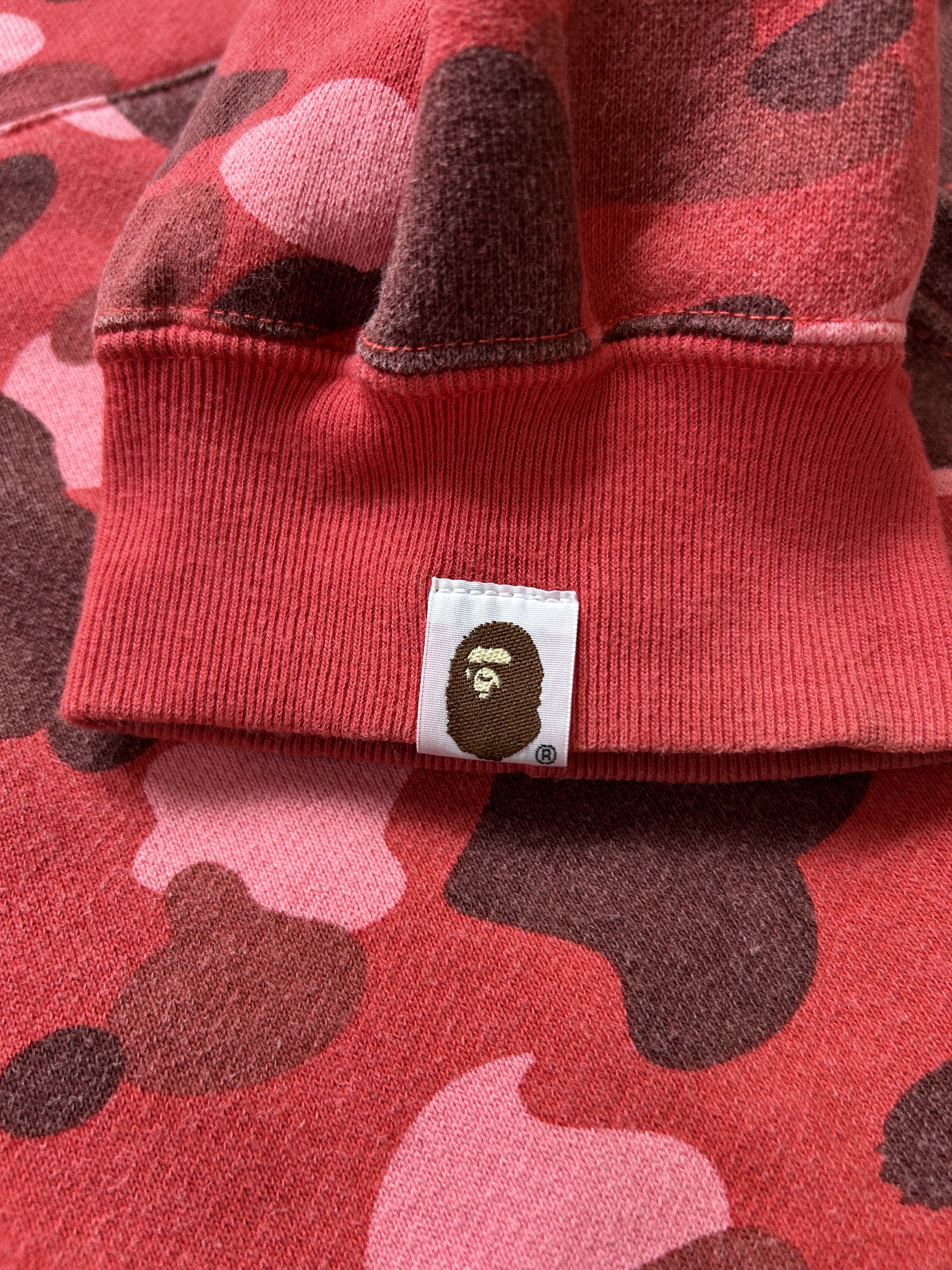 Bape A BATHING APE 1ST RED CAMO SPELLOUT FULLZIP HOODIE [Size XL] Size US XL / EU 56 / 4 - 4 Thumbnail