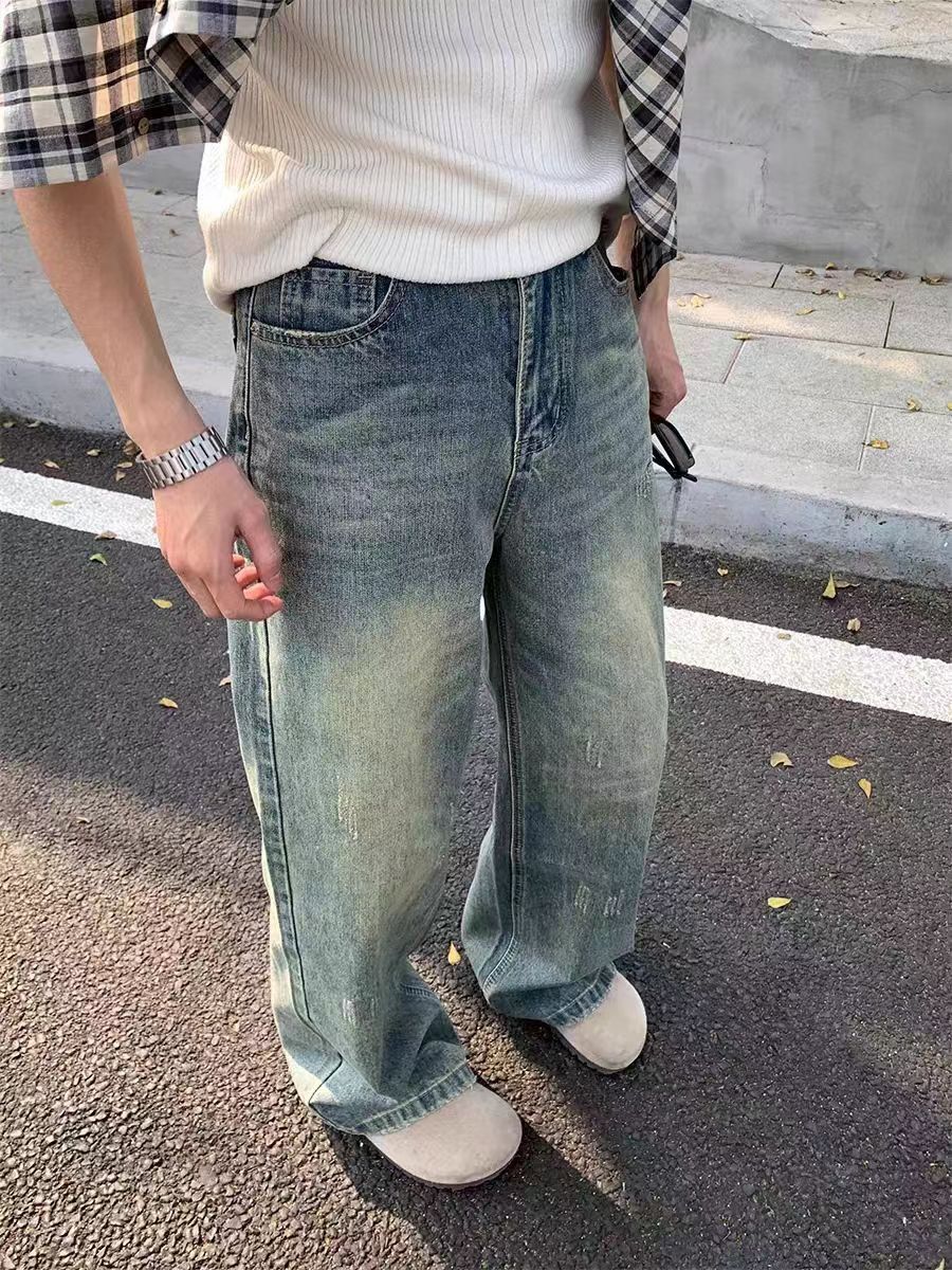 Japanese Brand Vintage Wash Draped Relaxed Light Blue Jeans Size US 30 / EU 46 - 1 Thumbnail